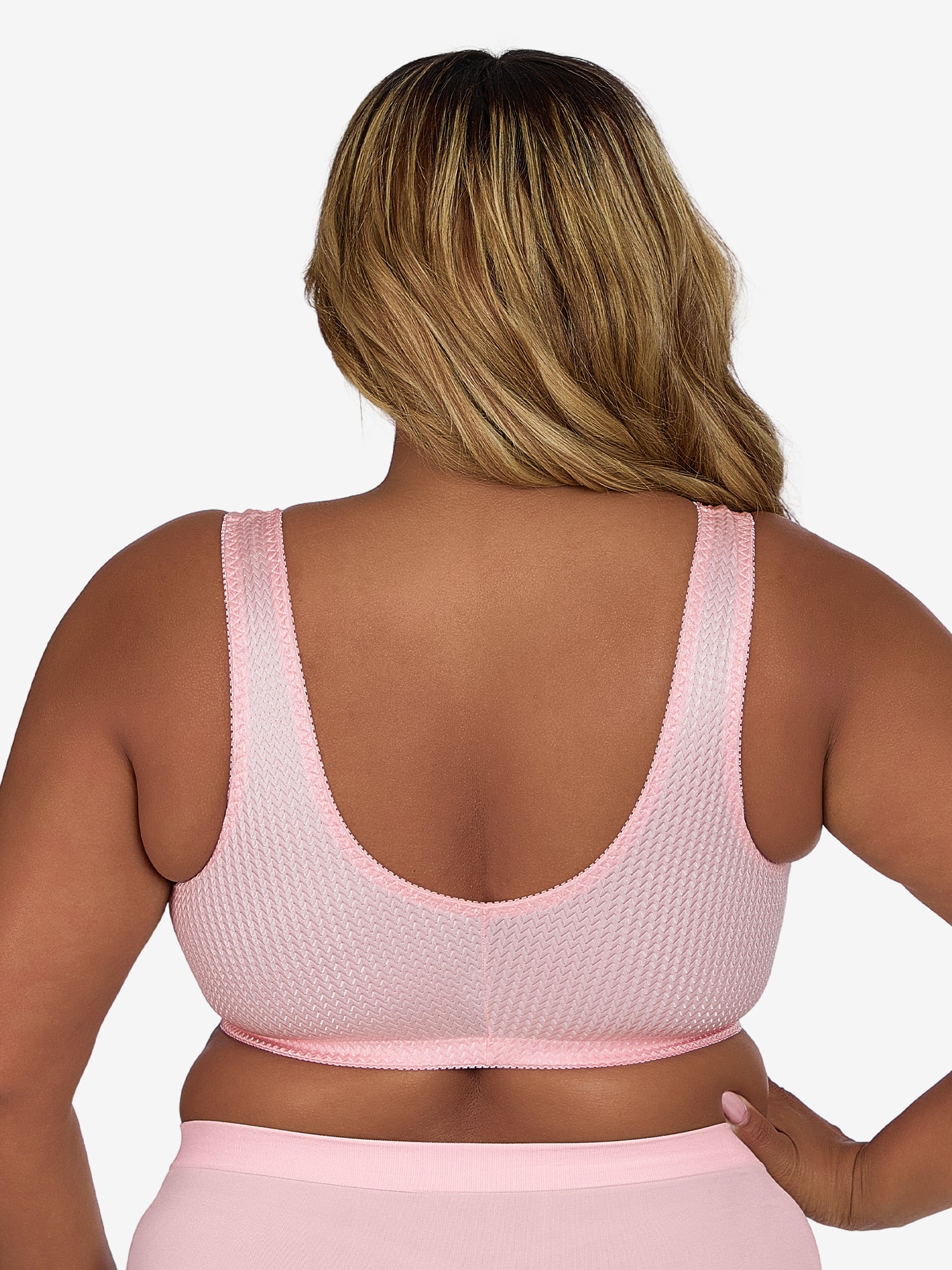 The Marlene - Wireless Silky Front-Closure Comfort Bra - Crystal Pink,36BCD