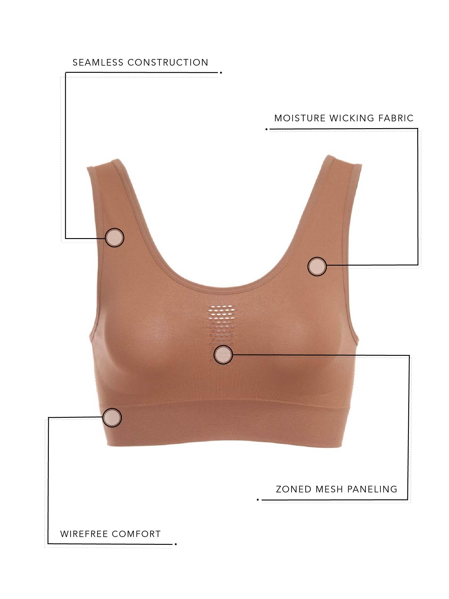 The Steffi - Cooling Comfort Light-Impact Sports Bra - White,M