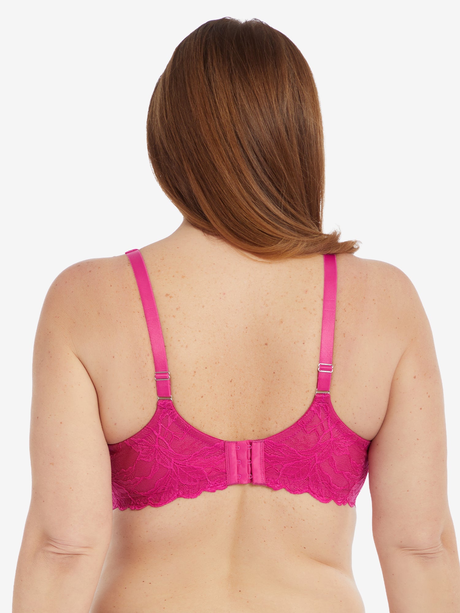 The Zoey - Lace Band Lightly Padded Wireless T-Shirt Bra - Very Berry,38A