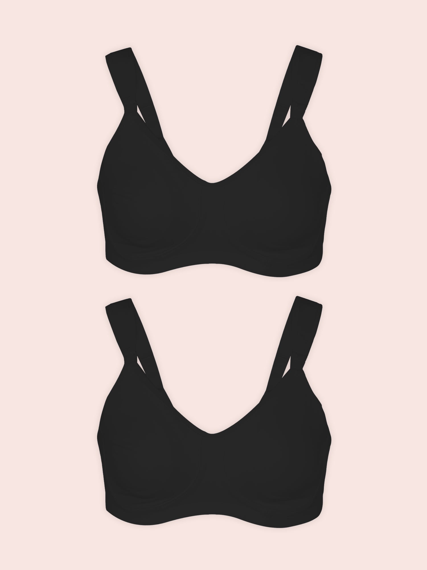 The Vivien - Wireless Nursing Sports Bra 2-Pack - Black 2PK,36B