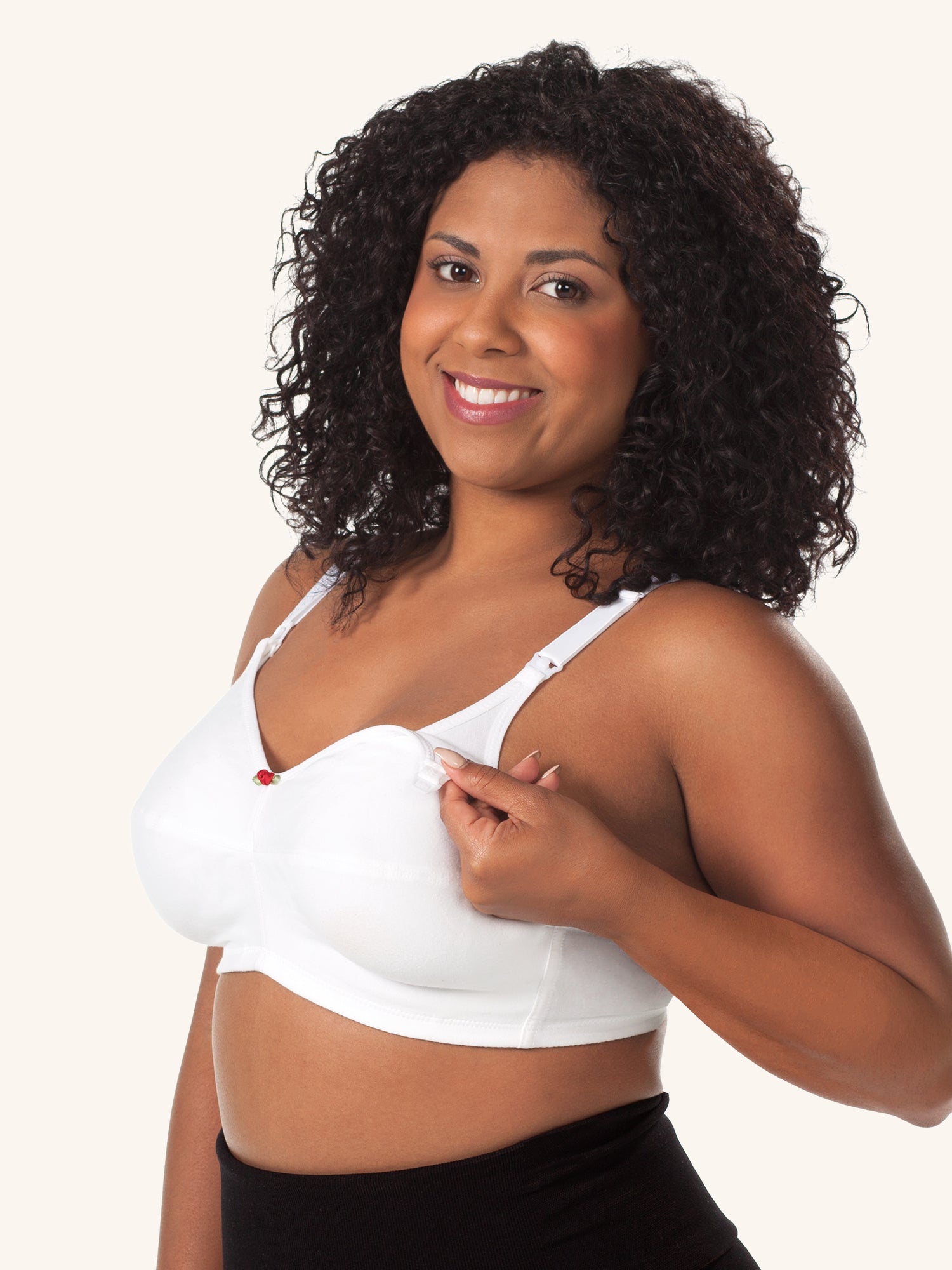 The Uma - Unpadded Cotton Wireless Nursing Bra 2-Pack - White w/ Black 2PK,34B
