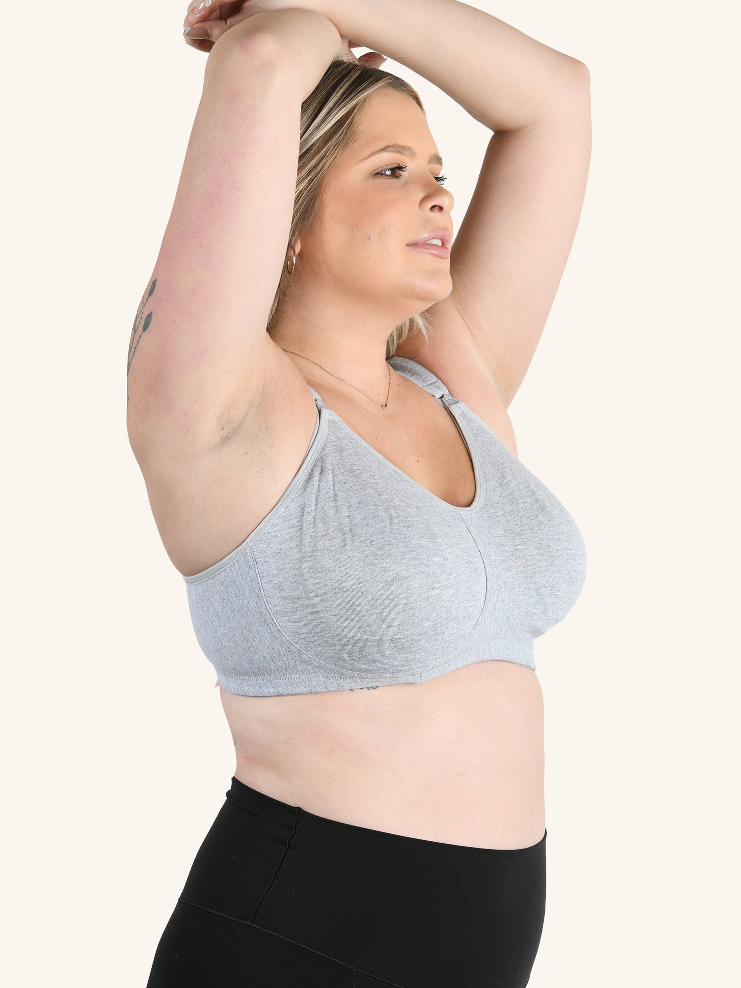 The Vivien - Wireless Nursing Sports Bra 2-Pack - Heather Grey - 2PK,36B