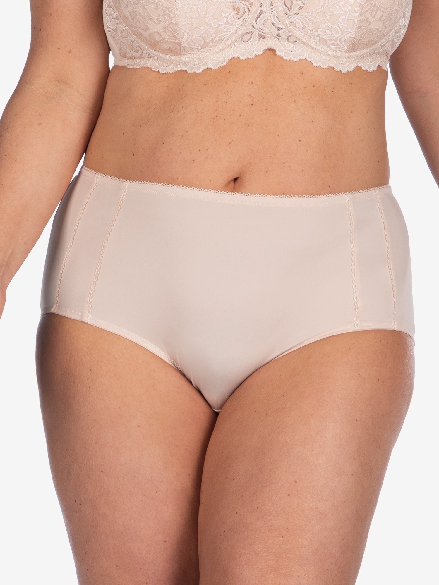 Front view of comfort fresh cooling panties in nude