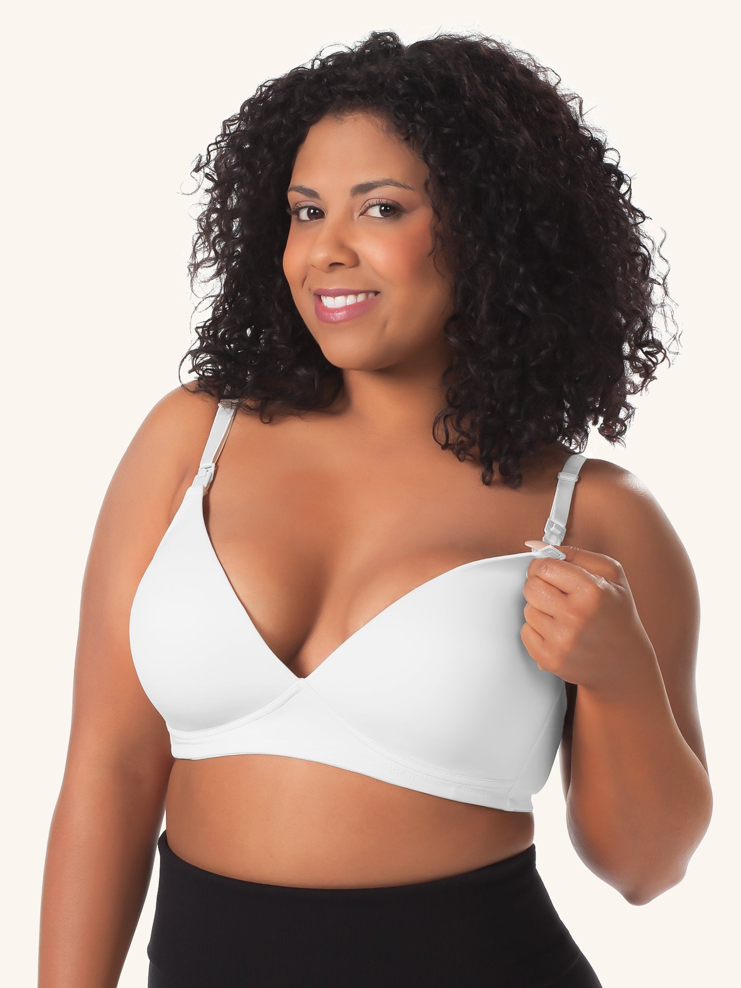 The June - Contoured Seamless Wireless Nursing Bra - White,34C