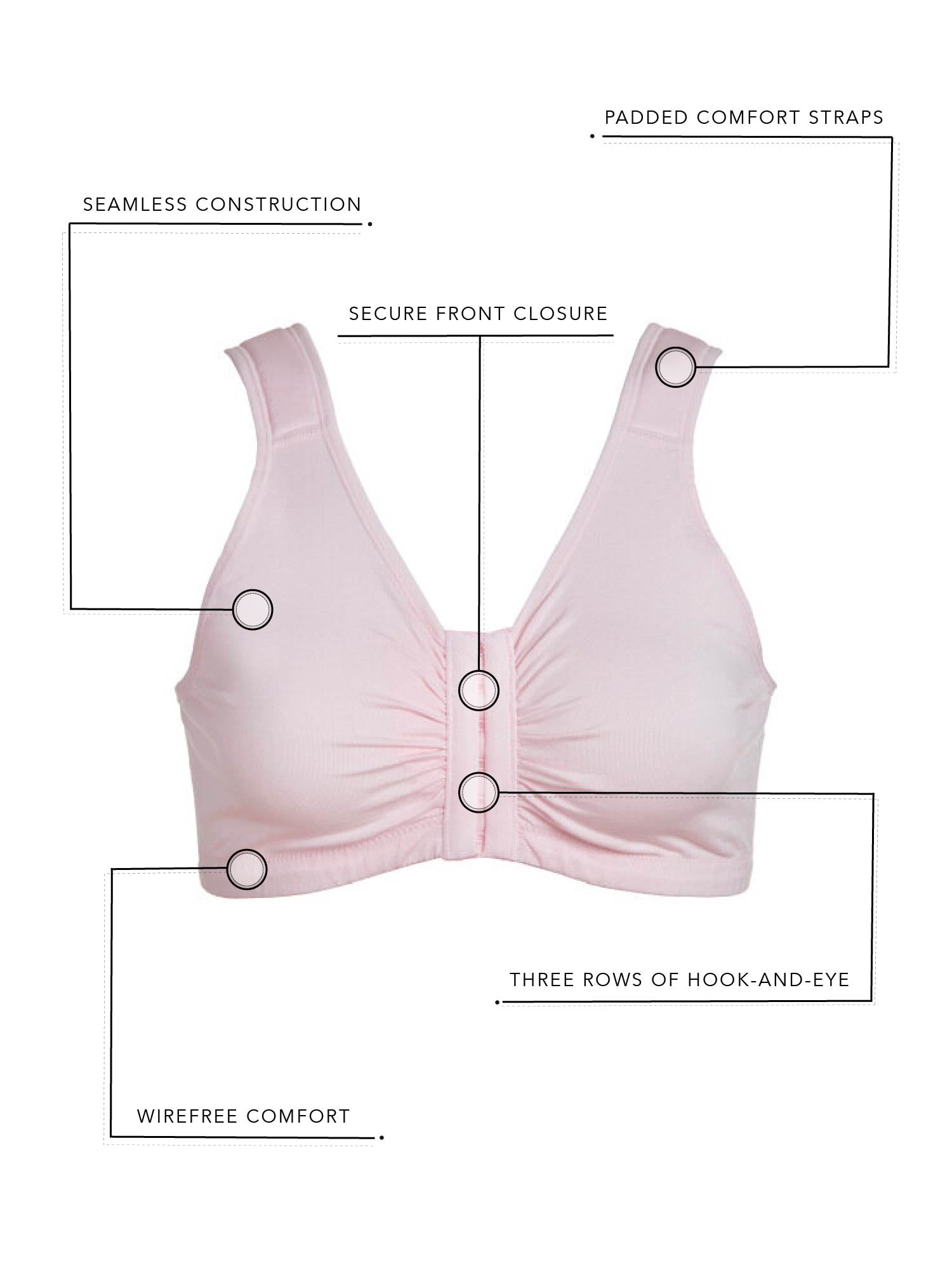 The Laurel - Cooling Comfort Seamless Front-Closure Bra - Pink Crush,M