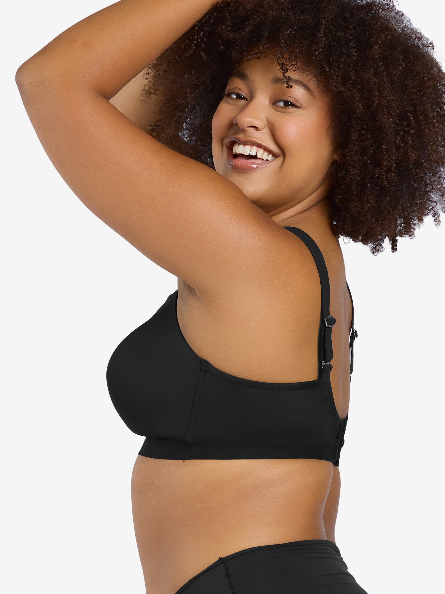 The Aurora - Lightly Lined Microfiber Wireless Bra - Black,34D