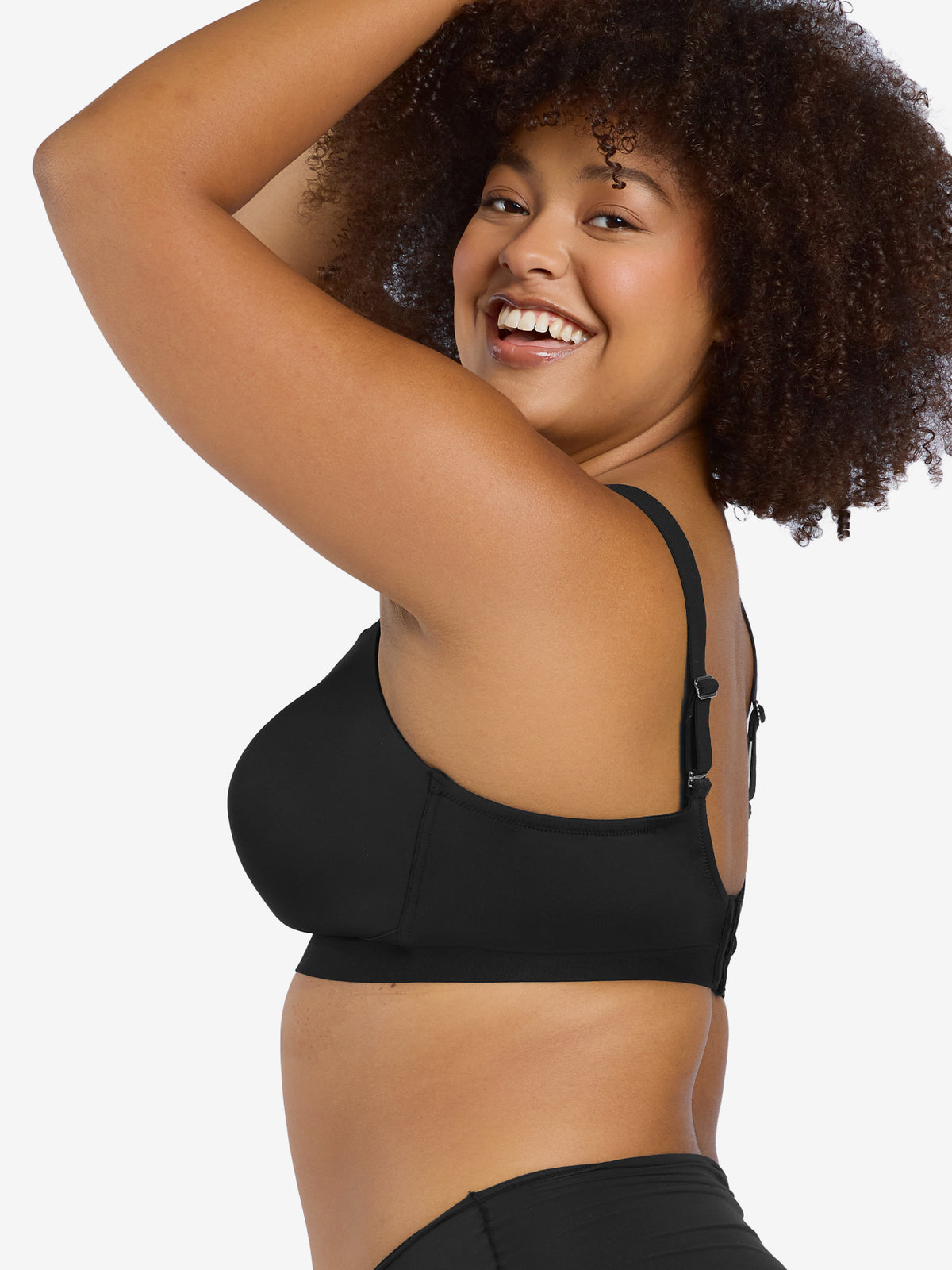 The Aurora - Lightly Padded Wireless Molded Cup Bra - Black,38A