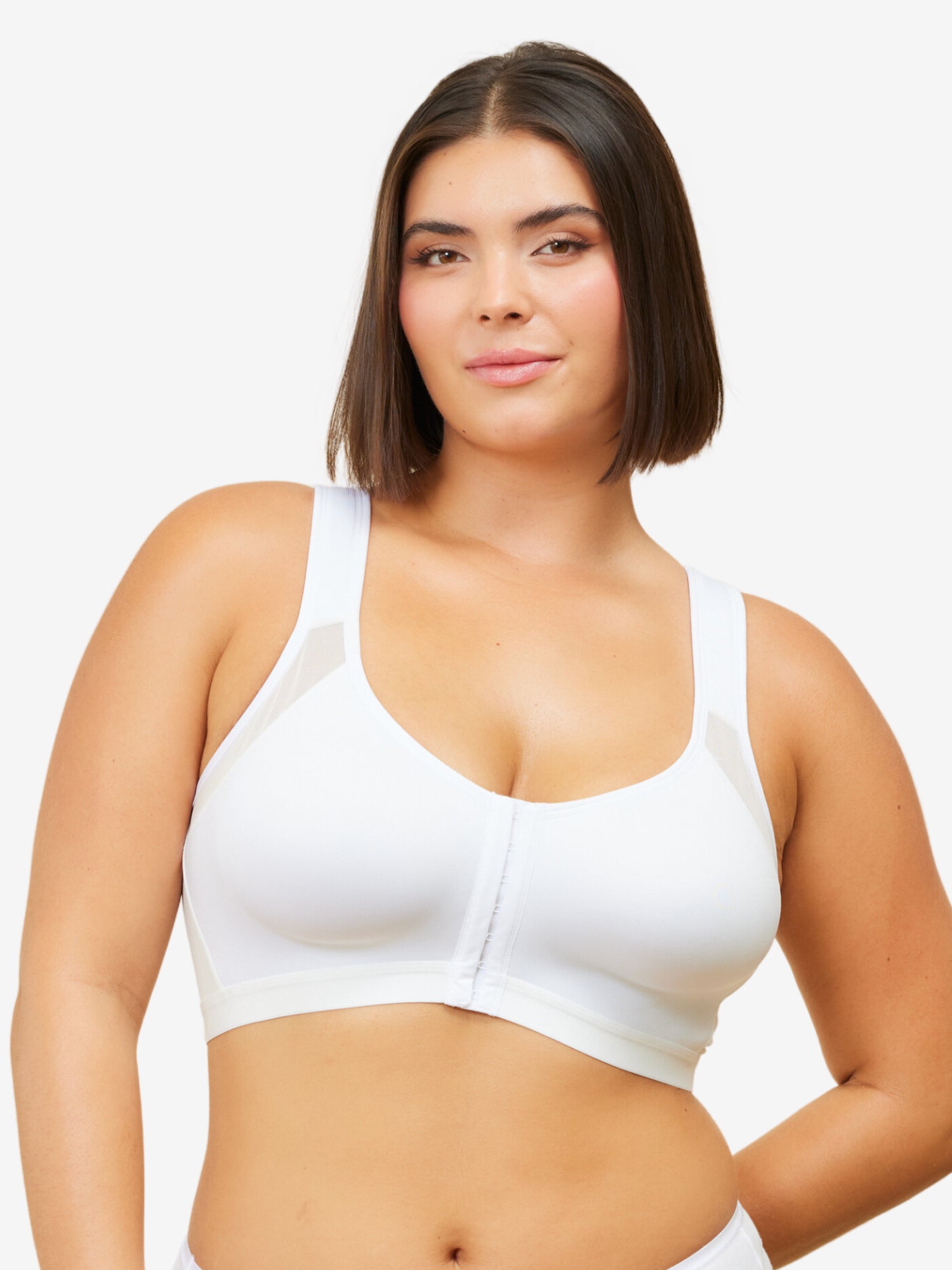 CALVENA Women's Racerback Front Closure Bra Plus Size Full