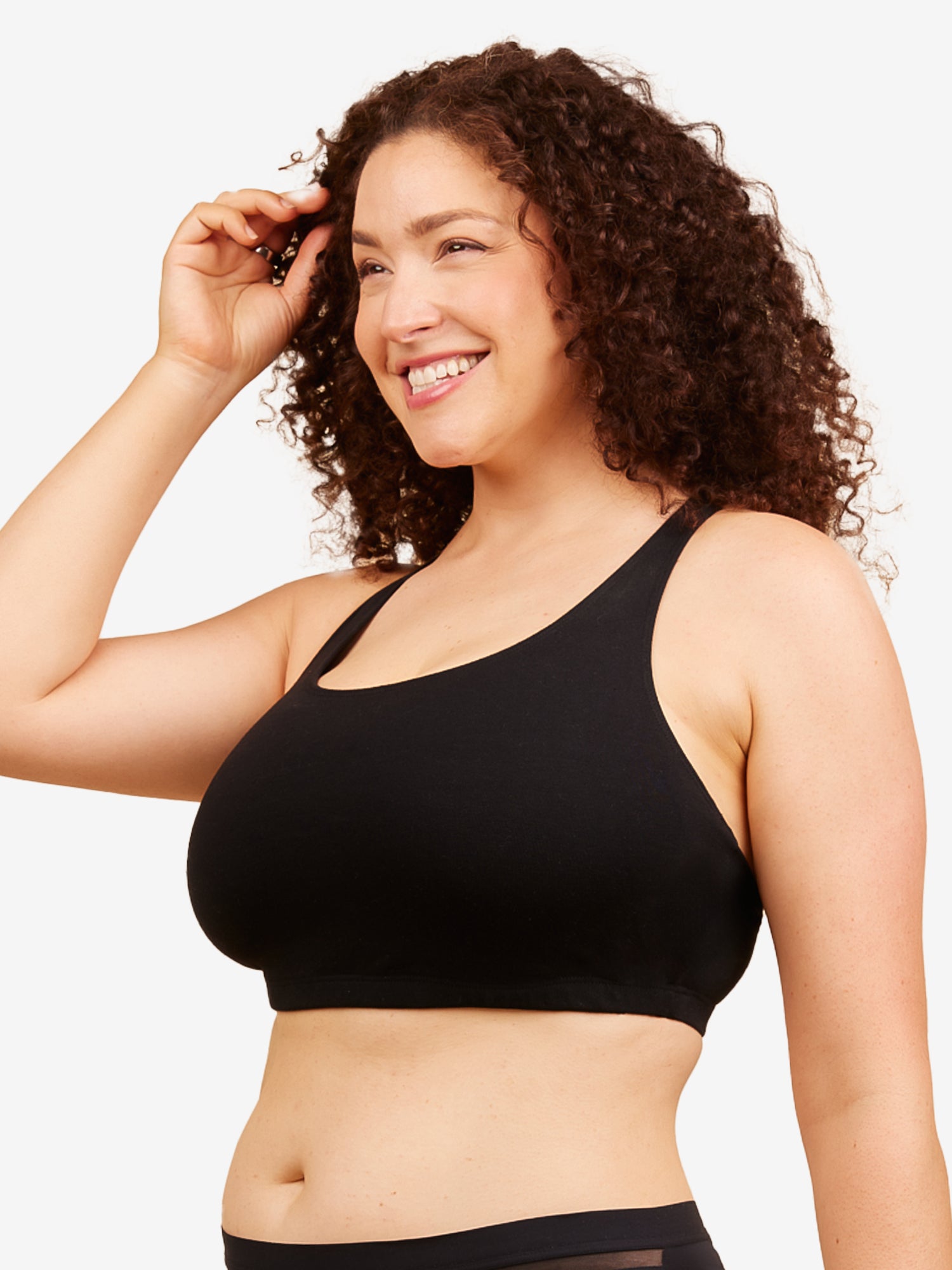 The Serena - Wireless Racerback Cotton Sports Bra 2-Pack - Black & White 2PK,38BCD