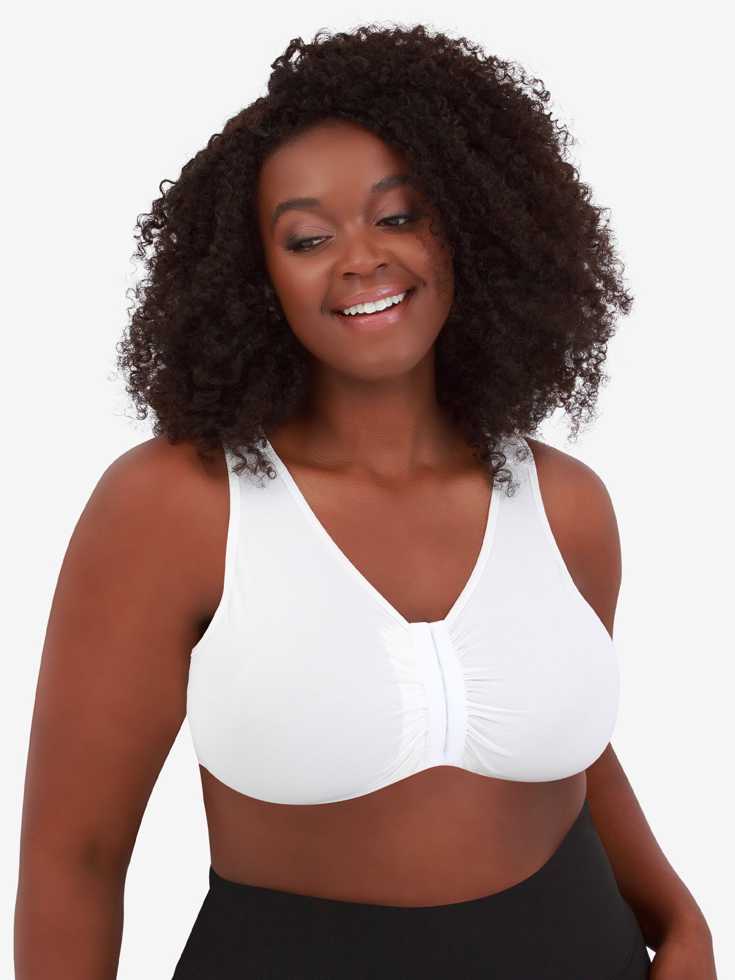 Leading Lady The Lora - Back Smoothing Lace Front-closure Bra In Black,  Size: 46d : Target