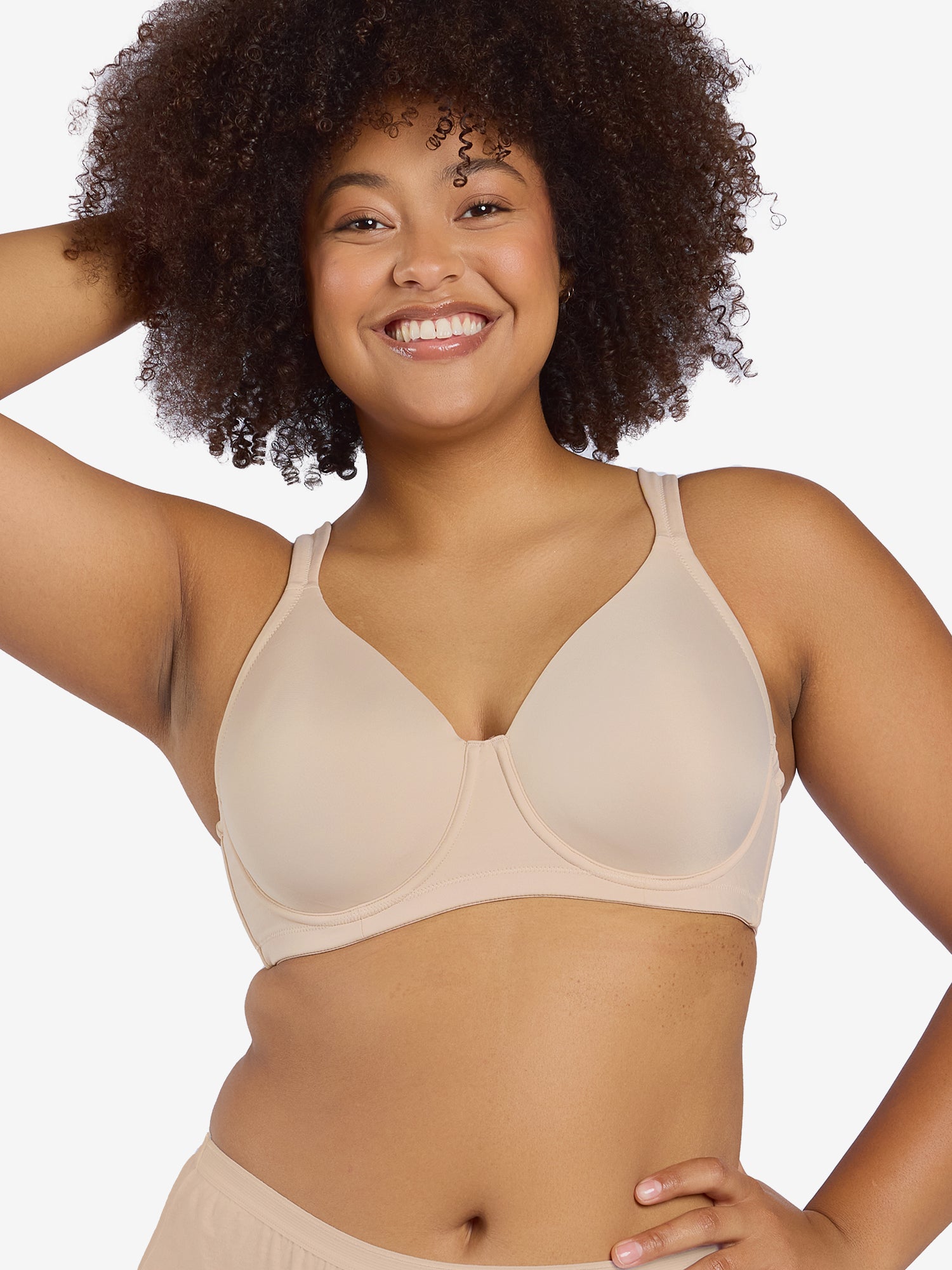 The Brigitte Full Coverage - Lightly Padded Wireless T-Shirt Bra - Sand,38A