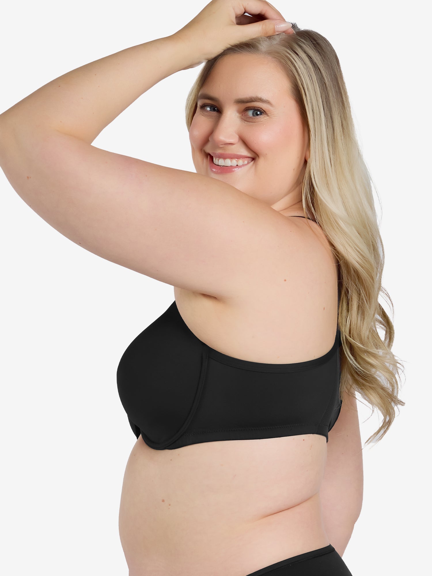 The Luna - Lightly Padded Front-Closure Racerback T-Shirt Bra - Black,40A