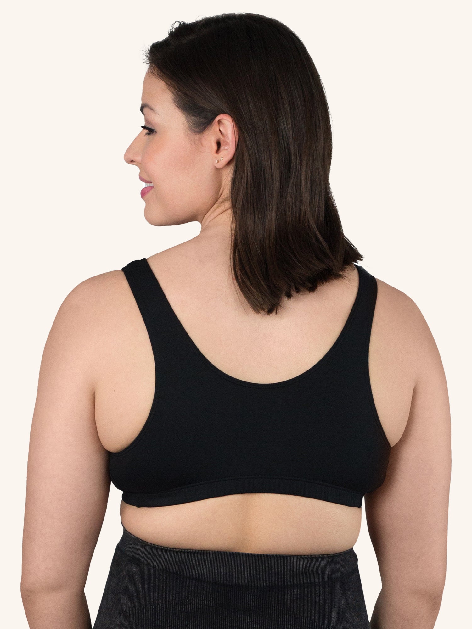 Loving Moments Crossover Nursing Sleep Bra - Black,M