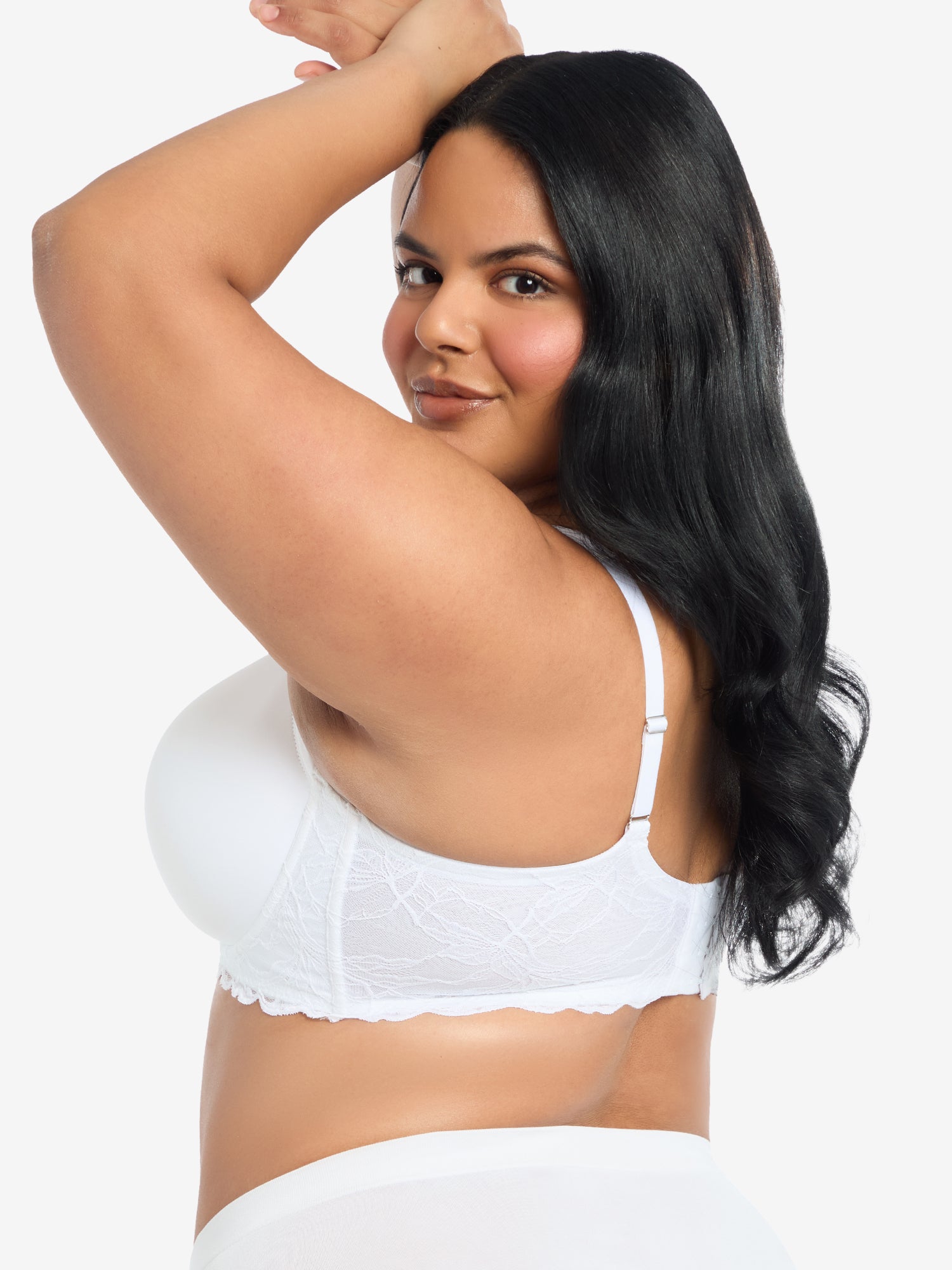 The Chloe - Lace Band Lightly Padded Underwire T-Shirt Bra - White,38A