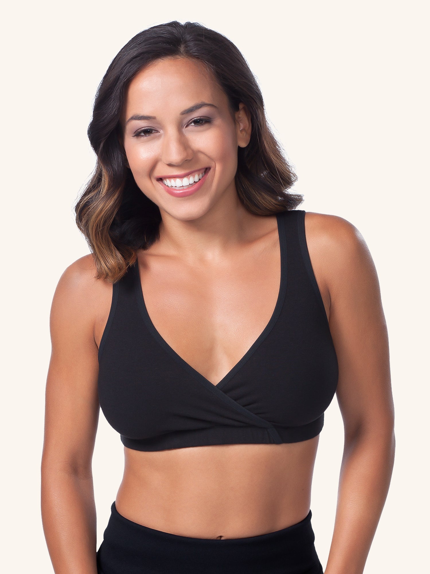 The Felicity - Cotton Crossover Nursing & Sleep Bra 2-Pack - Black & Grey,S