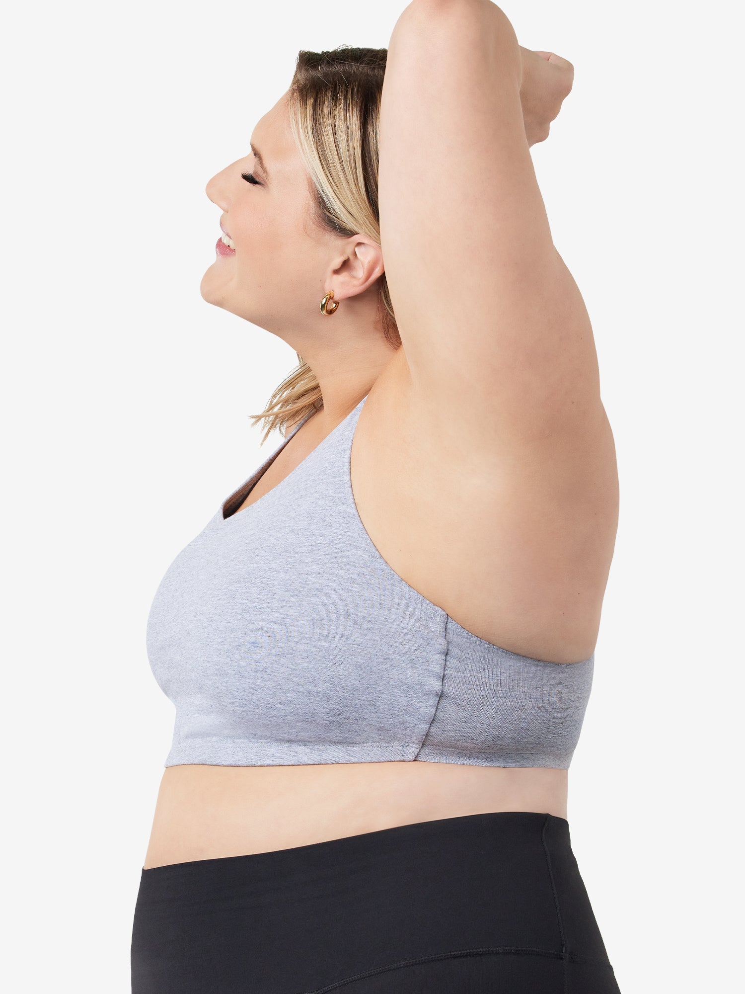 The Serena - Wireless Racerback Cotton Sports Bra 2-Pack - Black & Grey 2PK,38BCD