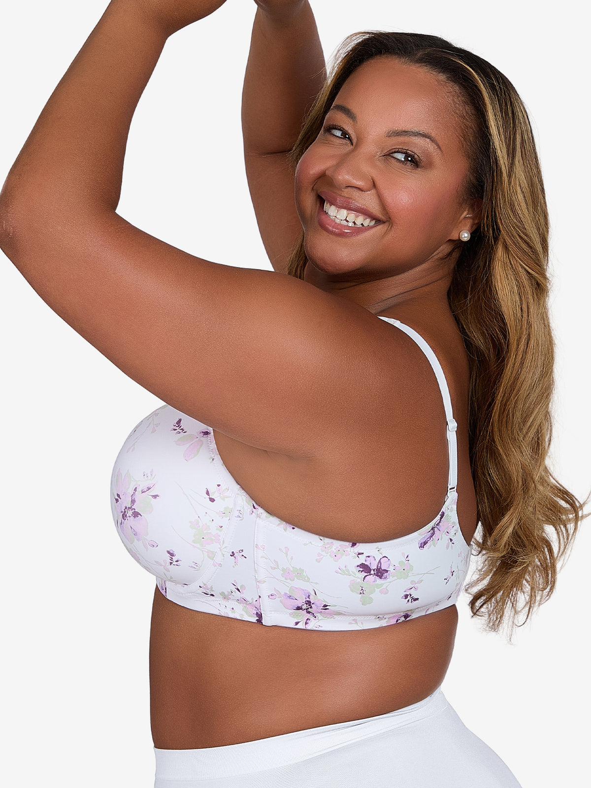 The Brigitte Full Coverage - Lightly Padded Underwire T-Shirt Bra - Watercolor Floral,38A