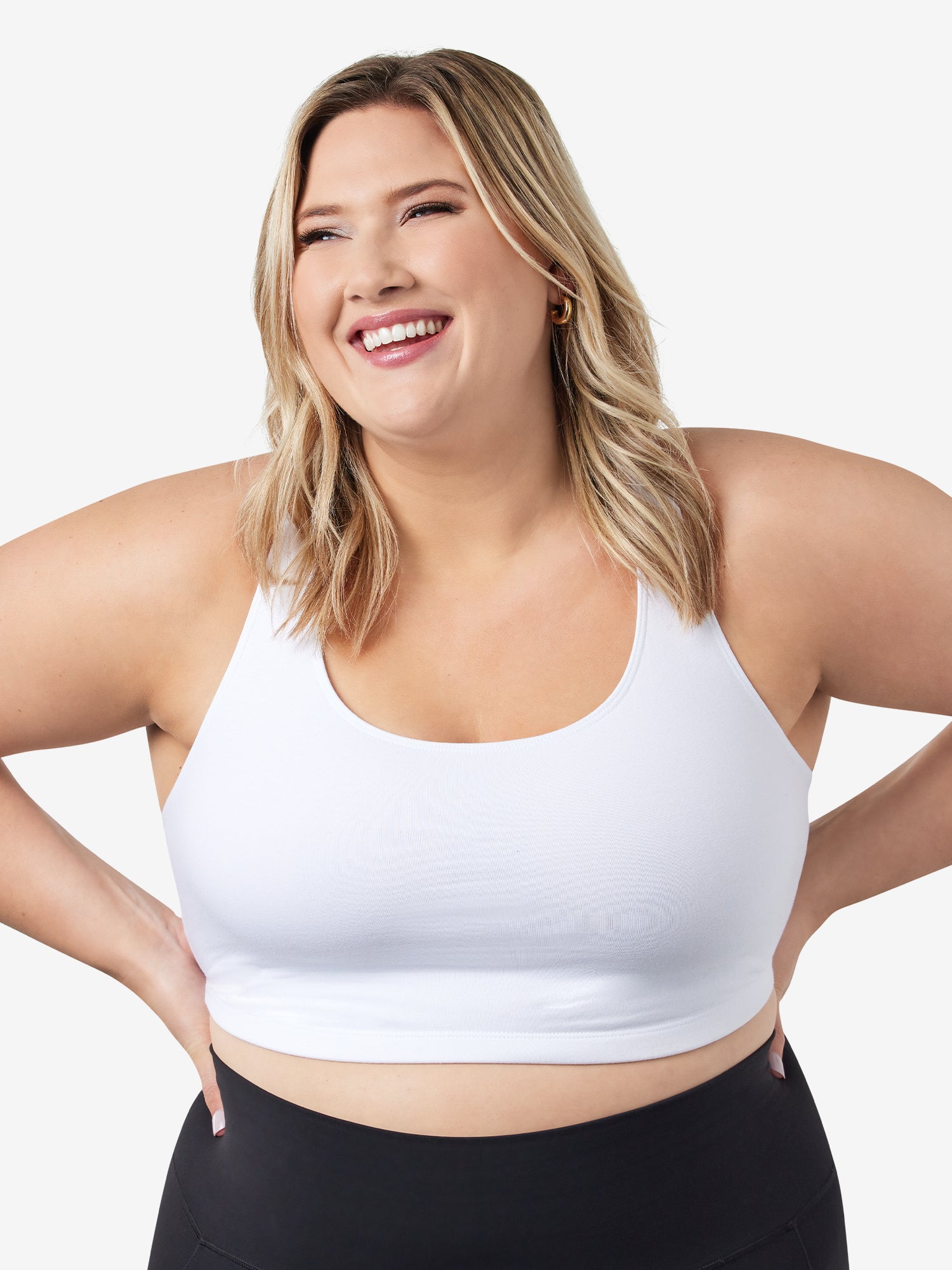 The Serena - Wireless Racerback Cotton Sports Bra 2-Pack - Black & White 2PK,38BCD