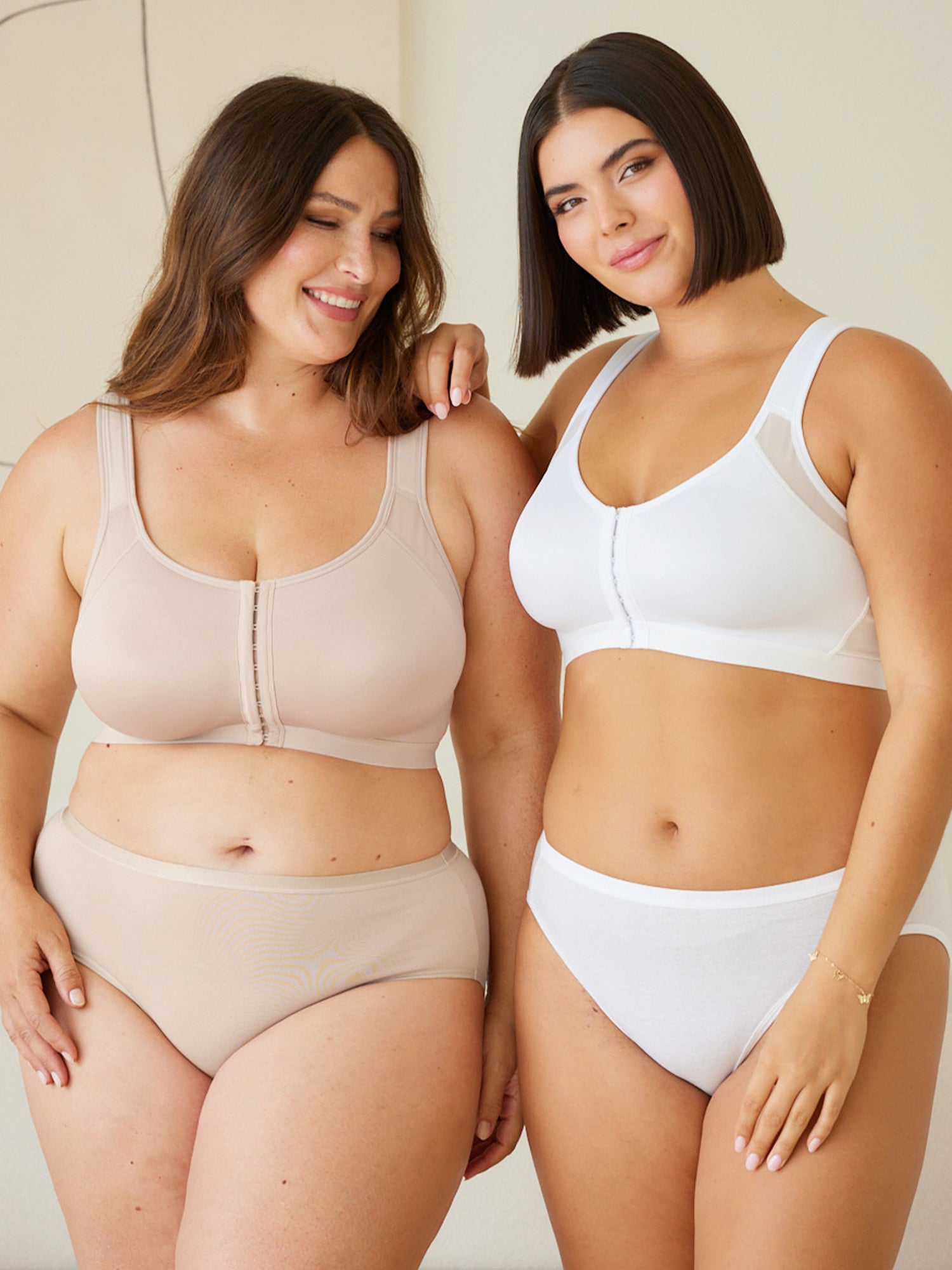 The Moira - Breathable Posture Support Front-Closure Bra - White,38A