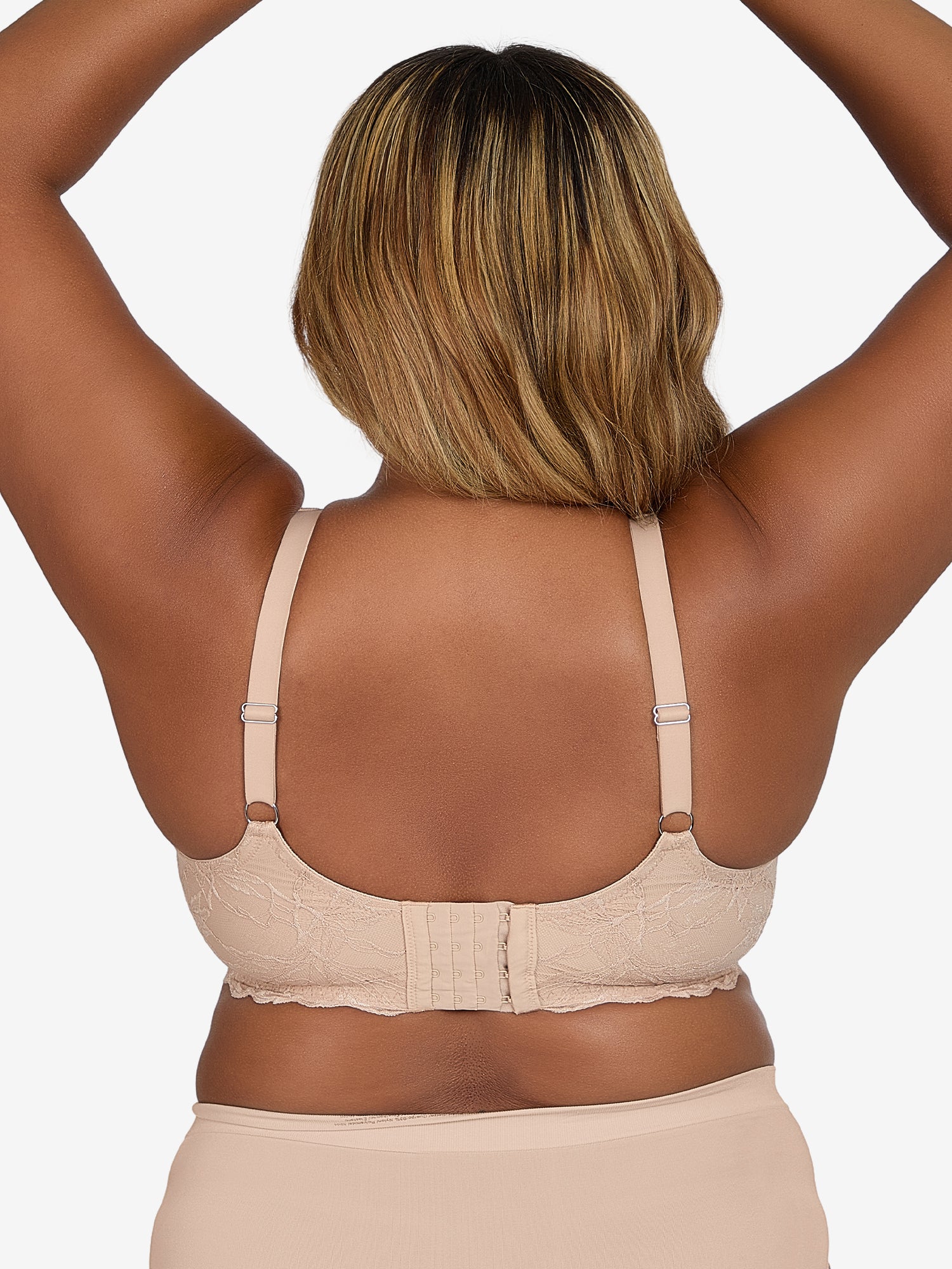 The Willow - Lightly Padded Lace Plunge Underwire Bra - Sand,40A