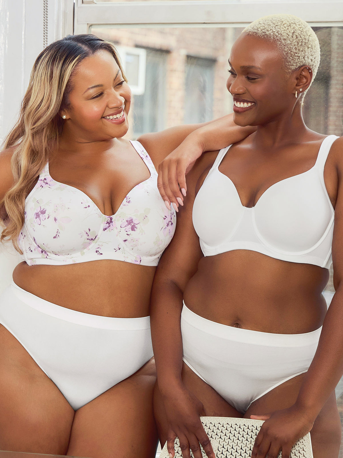 The Brigitte Full Coverage - Lightly Padded Underwire T-Shirt Bra - Watercolor Floral,38A