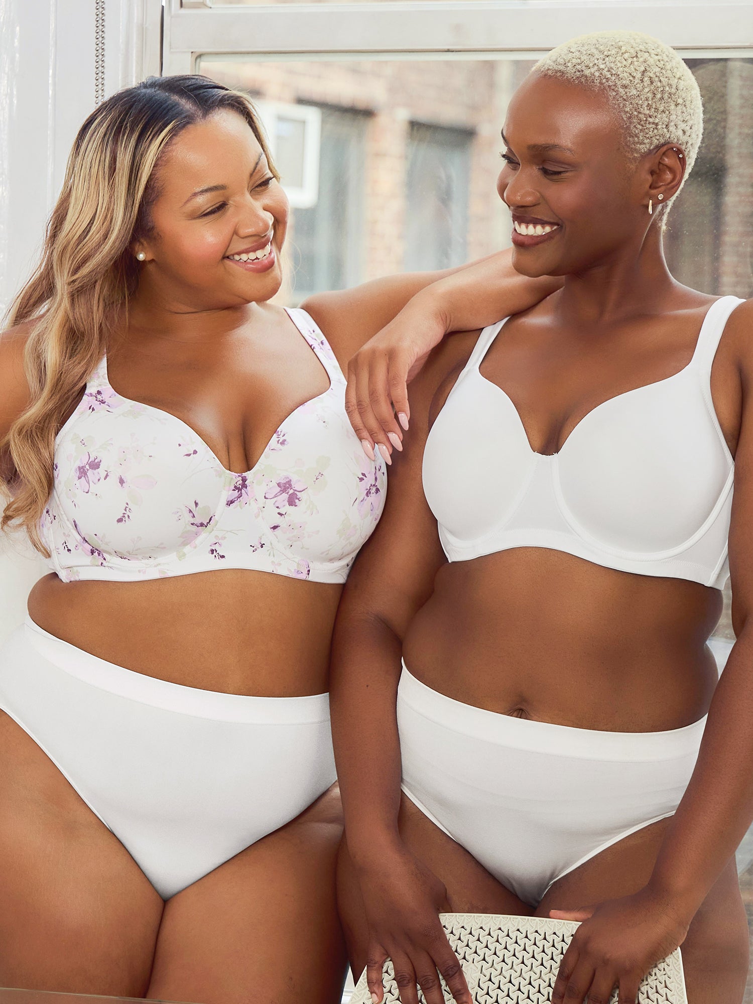 The Brigitte Full Coverage - Lightly Padded Underwire T-Shirt Bra - Watercolor Floral,38A