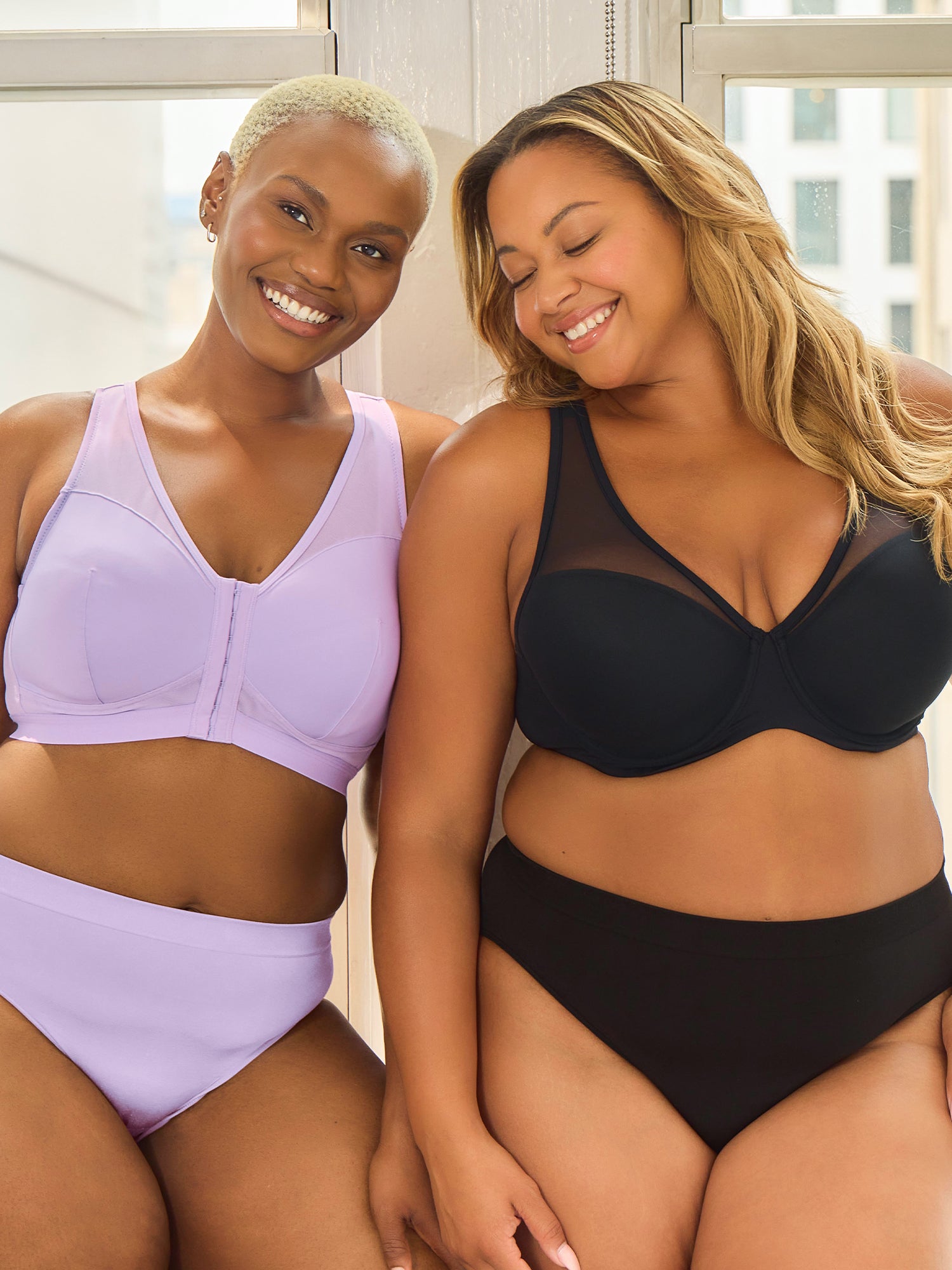 The Harper - Wireless Mesh Front-Closure Bra - Lilac Breeze,36AB