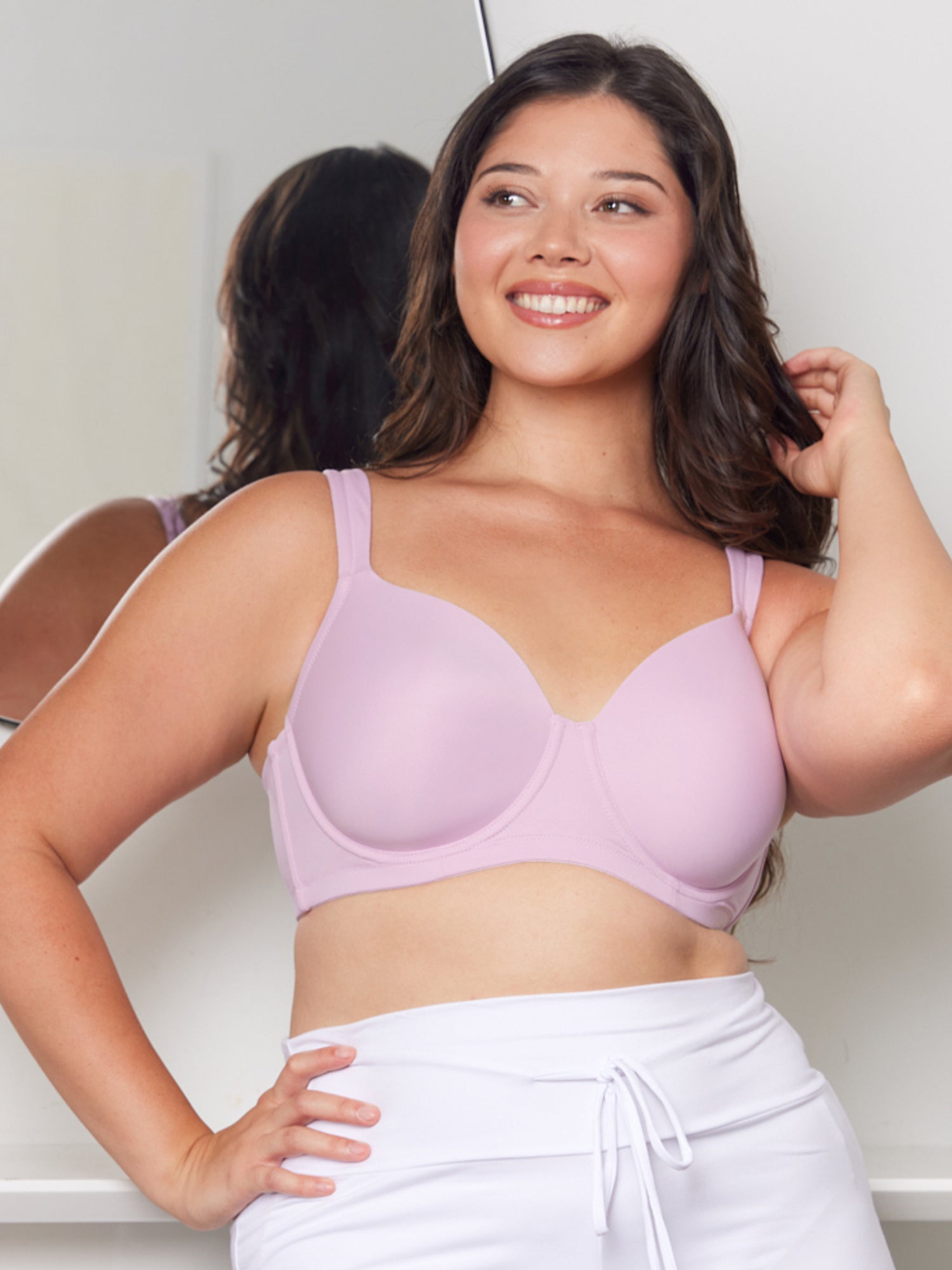 The Brigitte Full Coverage - Lightly Padded Wireless T-Shirt Bra - Orchid Bouquet,38A