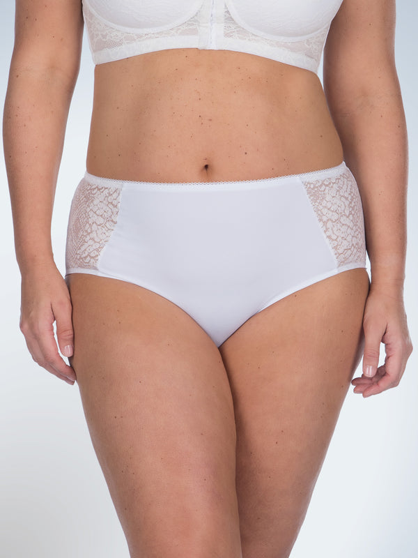Front view of comfort fresh cooling panties in white