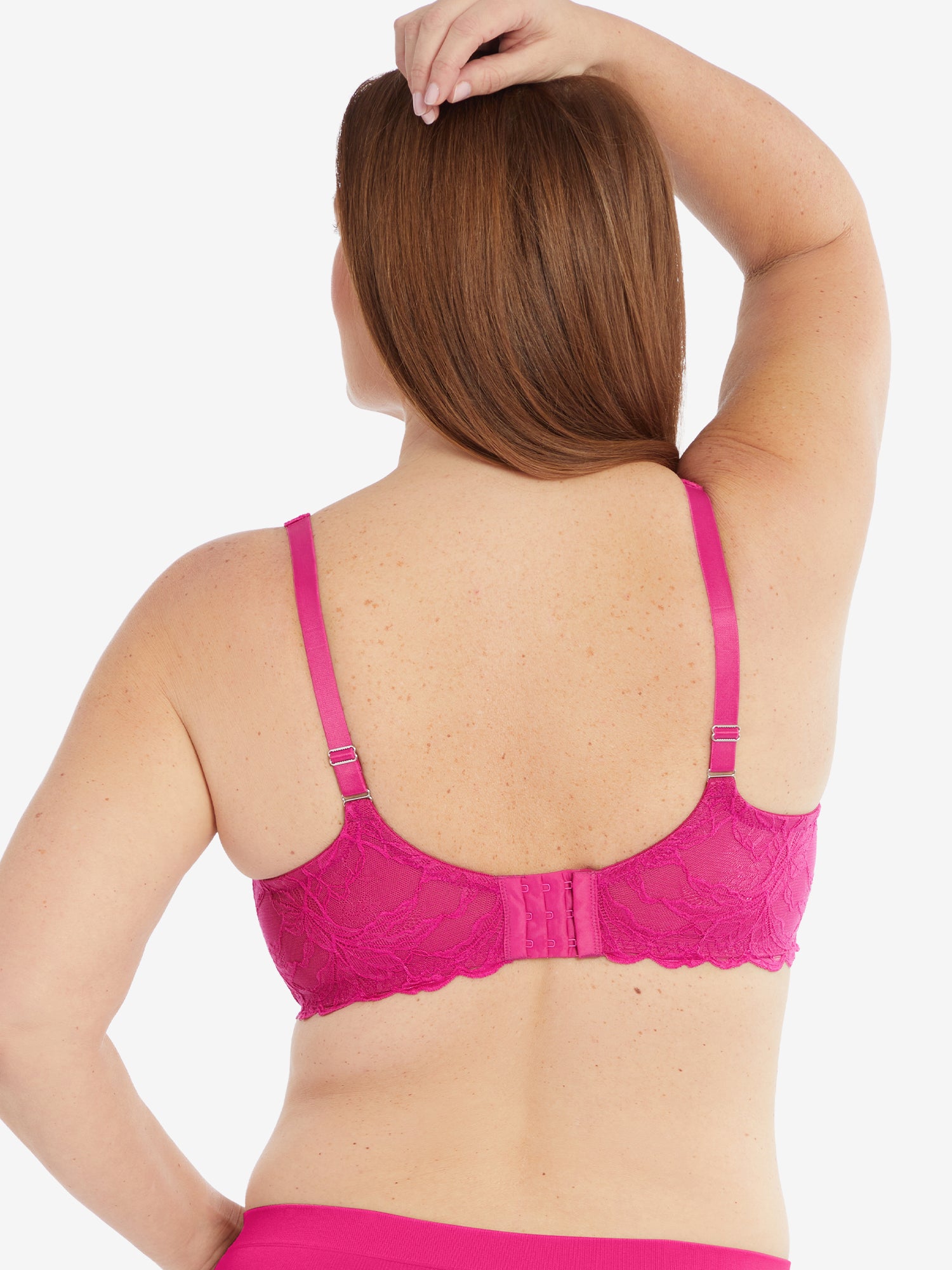 The Chloe - Lace Band Lightly Padded Underwire T-Shirt Bra - Very Berry,38A