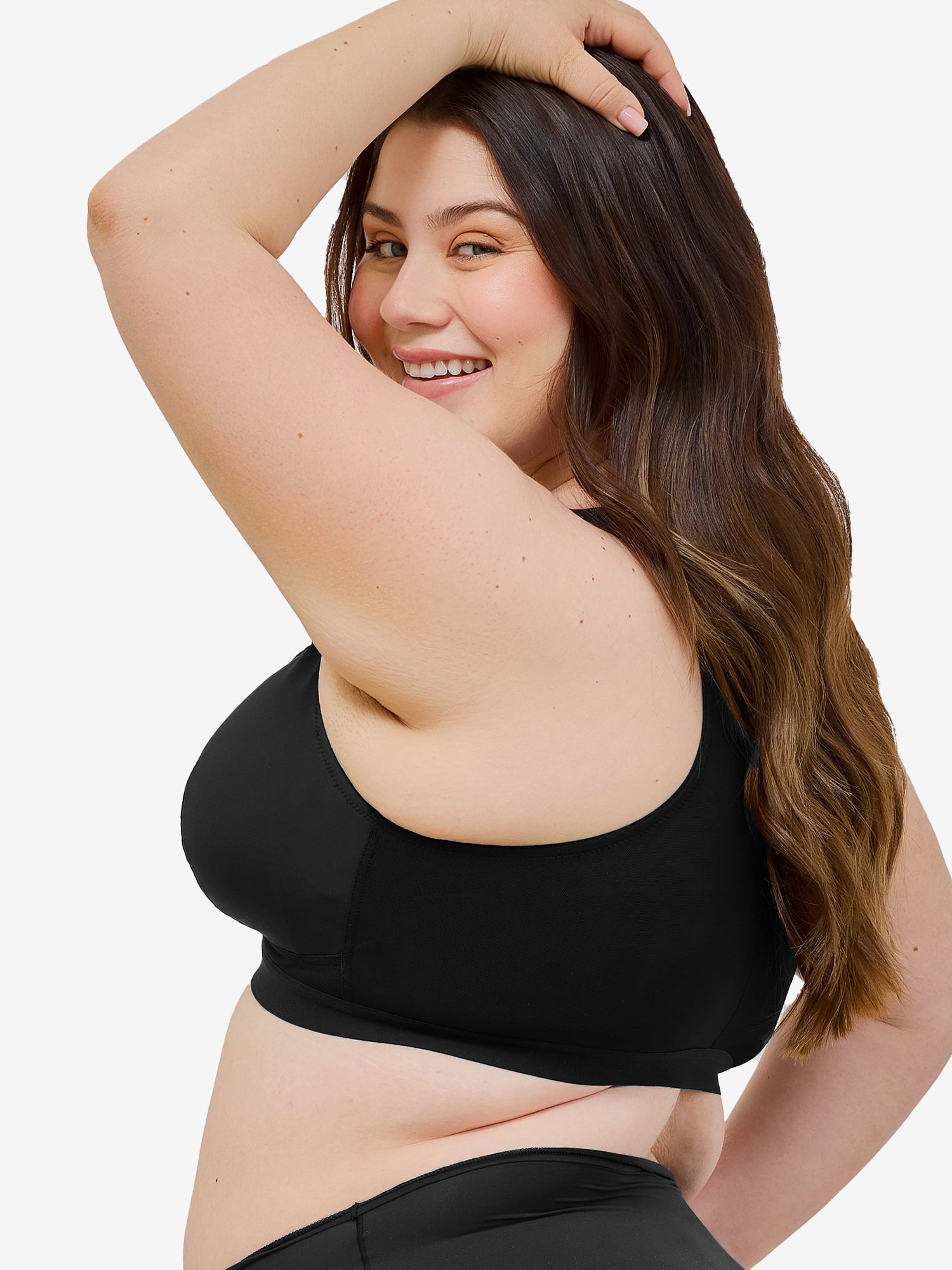 The Harper - Wireless Mesh Front-Closure Bra - Black,36AB