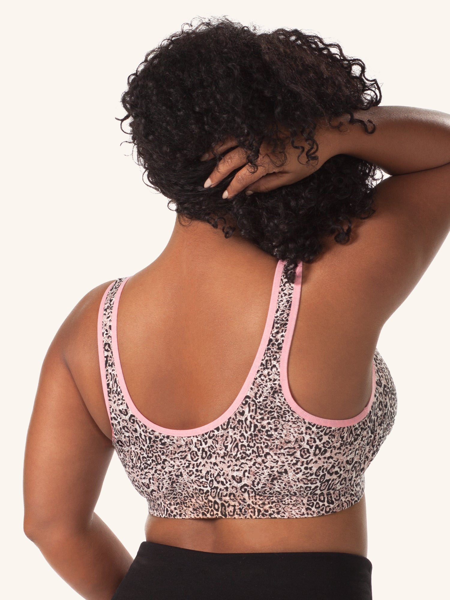 Loving Moments Crossover Nursing Sleep Bra - Leopard with Pink Trim,M