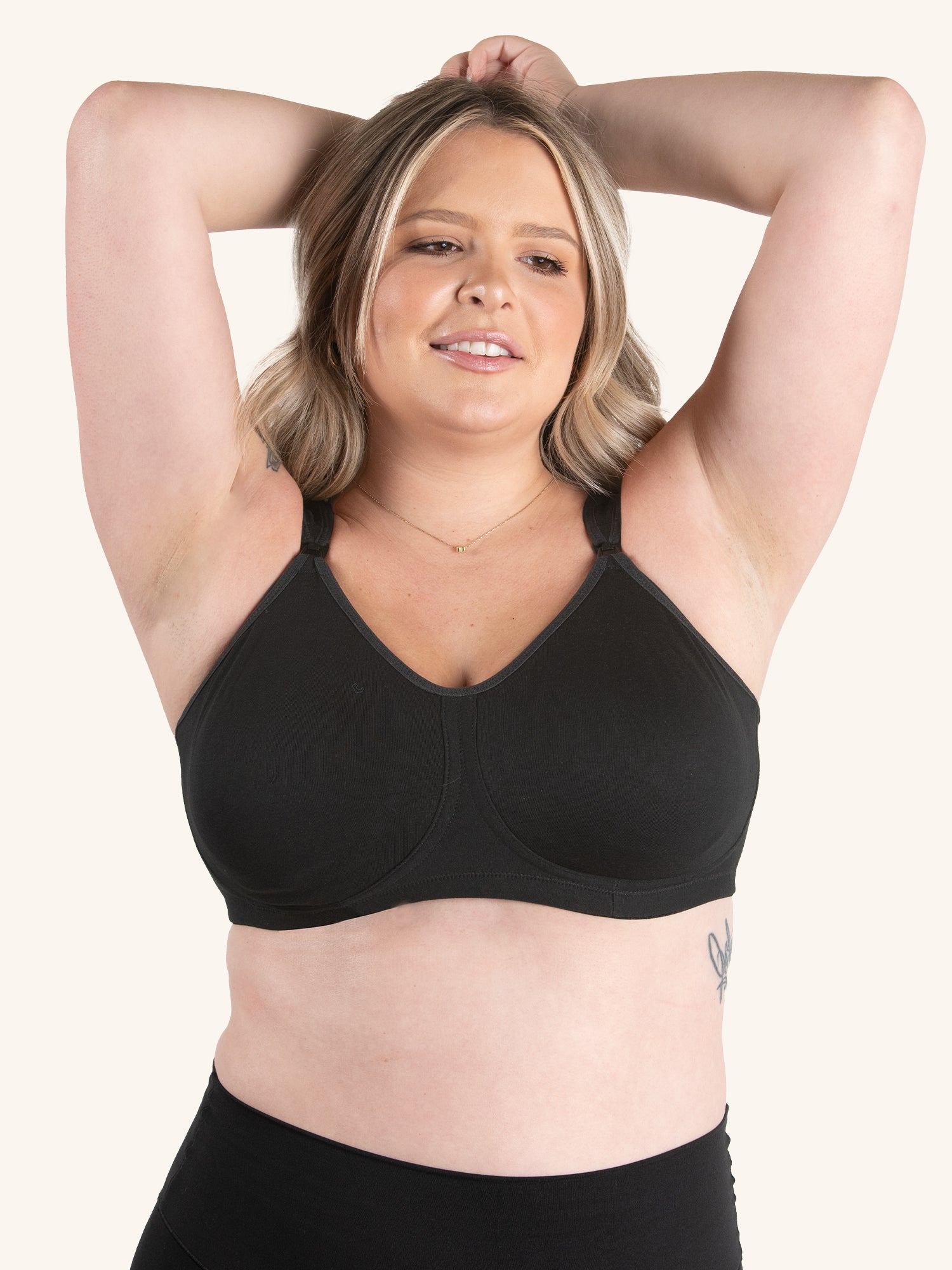The Vivien - Wireless Nursing Sports Bra 2-Pack - Black & Grey 2PK,36B