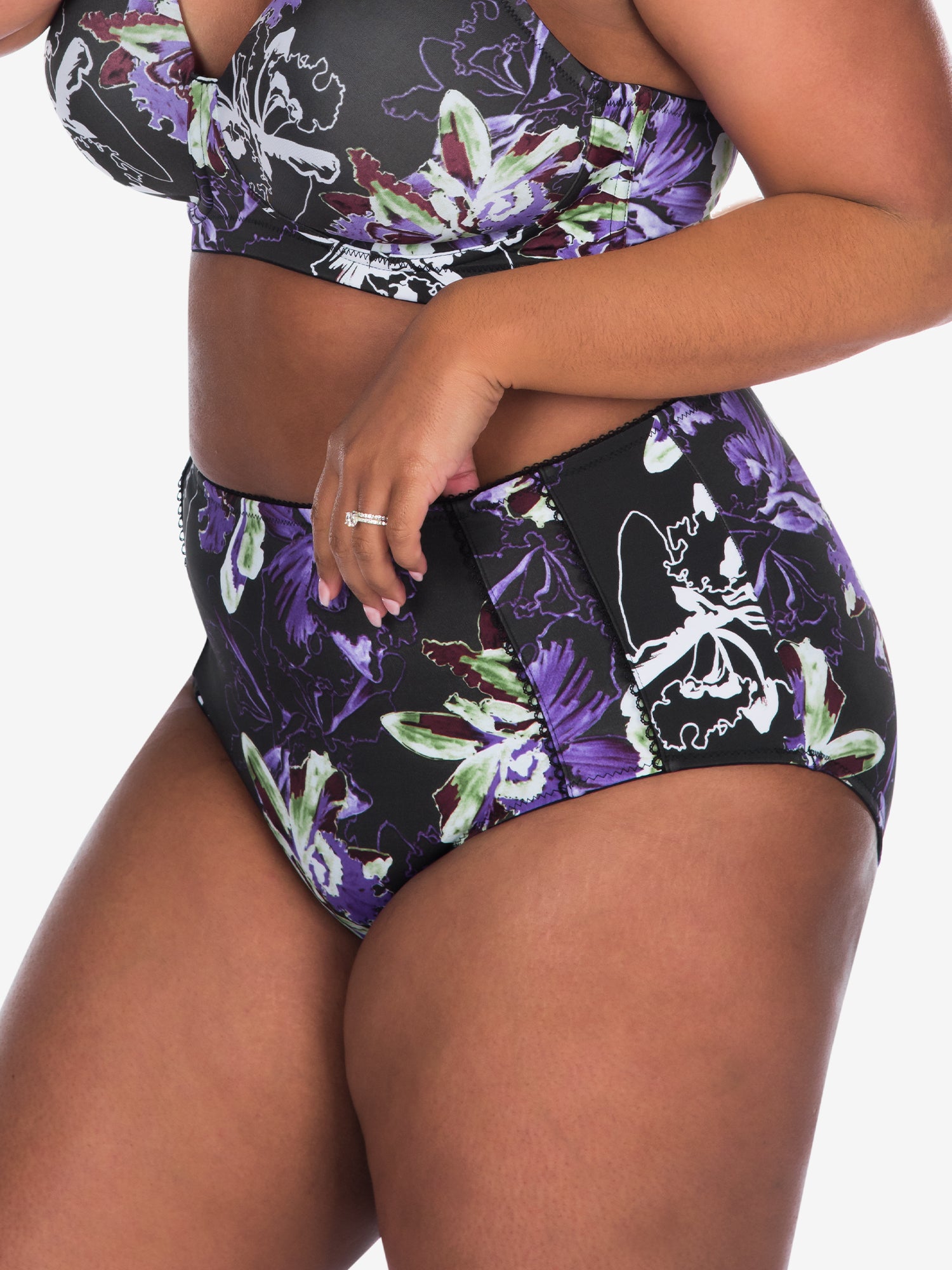 Front view of comfort fresh cooling panties in glowing floral