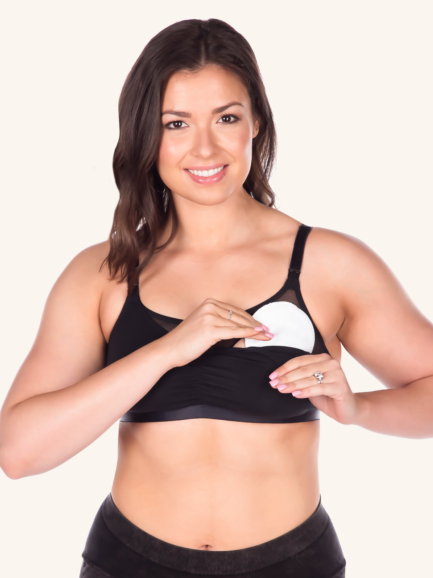 Front view of nursing pads in white