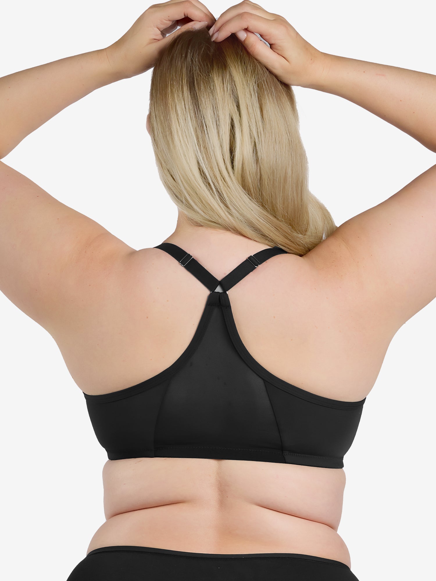The Luna - Lightly Padded Front-Closure Racerback T-Shirt Bra - Black,40A