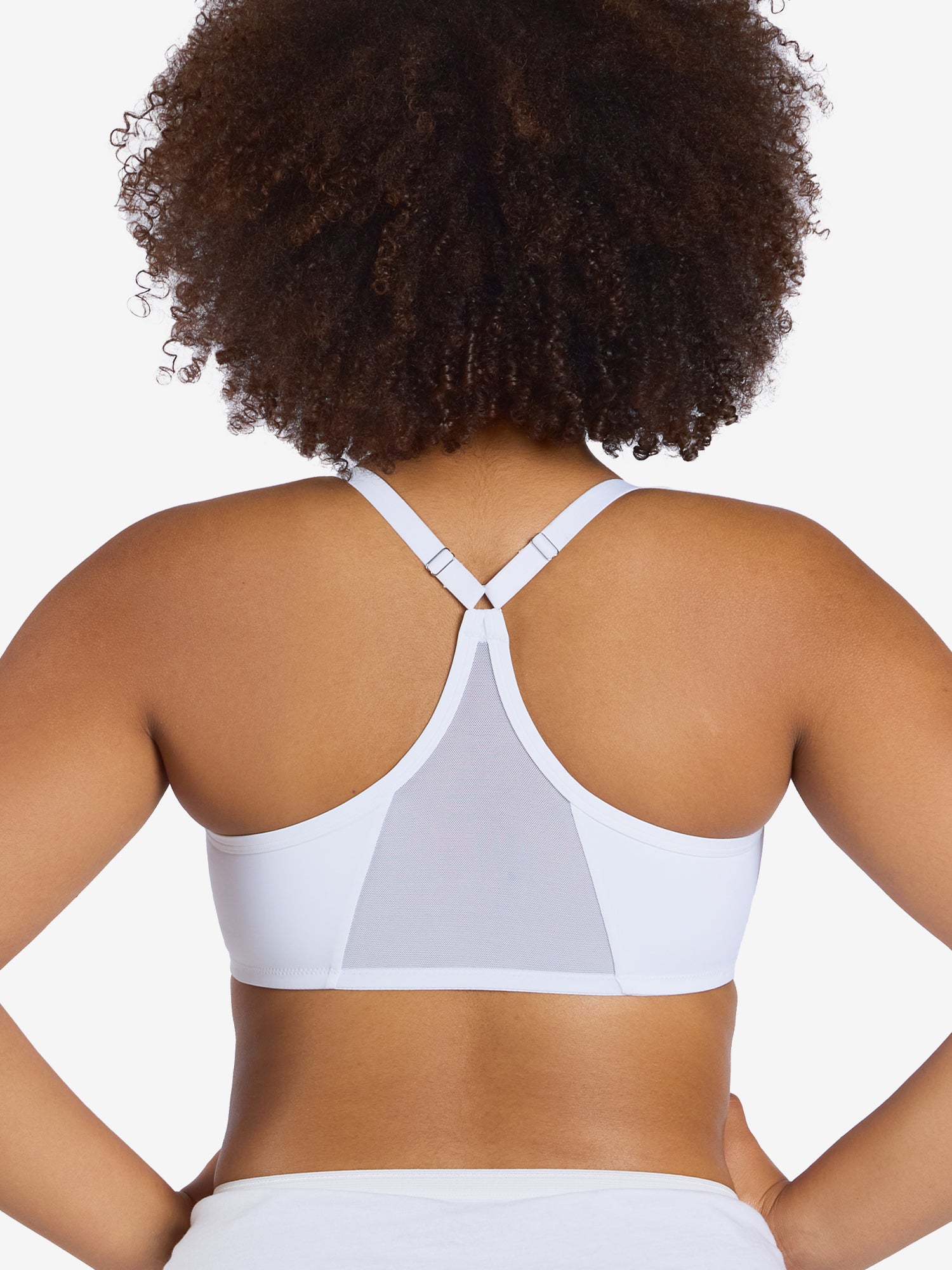 The Luna - Lightly Padded Front-Closure Racerback T-Shirt Bra - White,40A