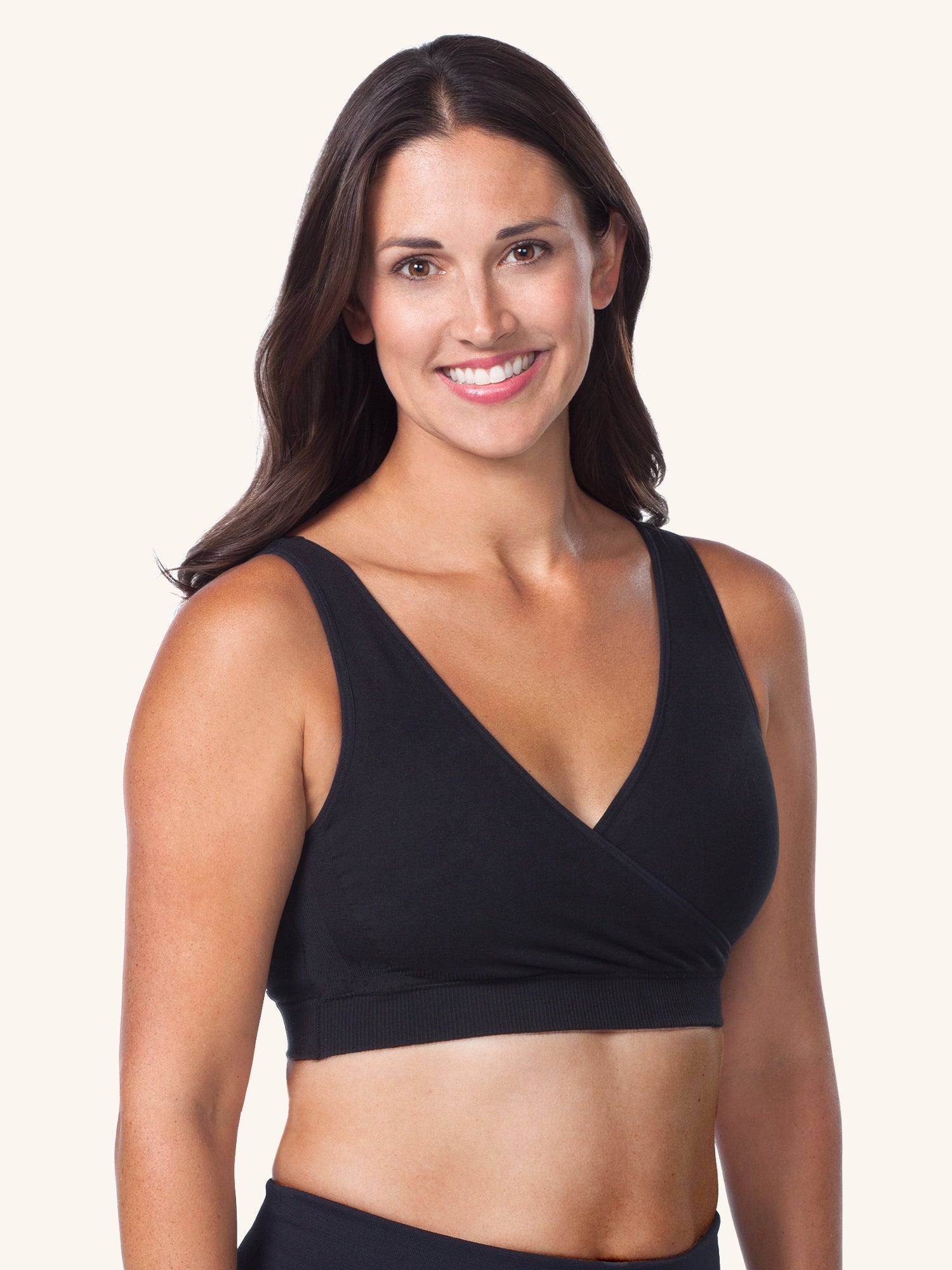 The Harmony - Wireless Crossover Nursing & Sleep Bra - Jet Black,S