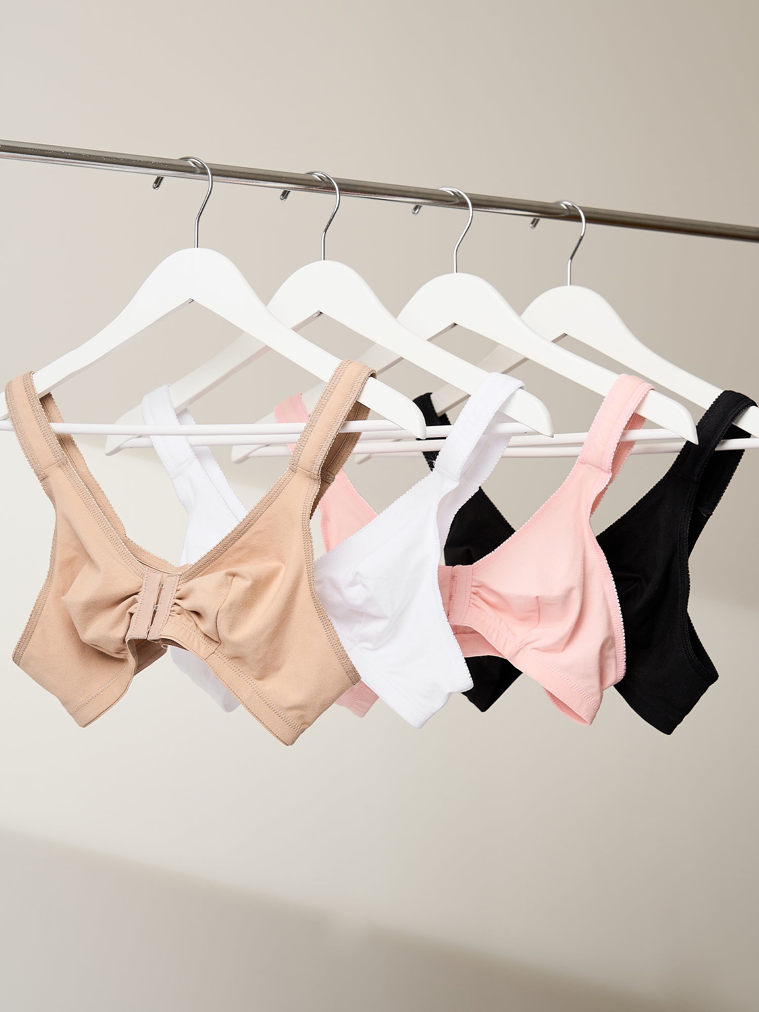 The Meryl - Cotton Front-Closure Comfort & Sleep Bra - White,36AB