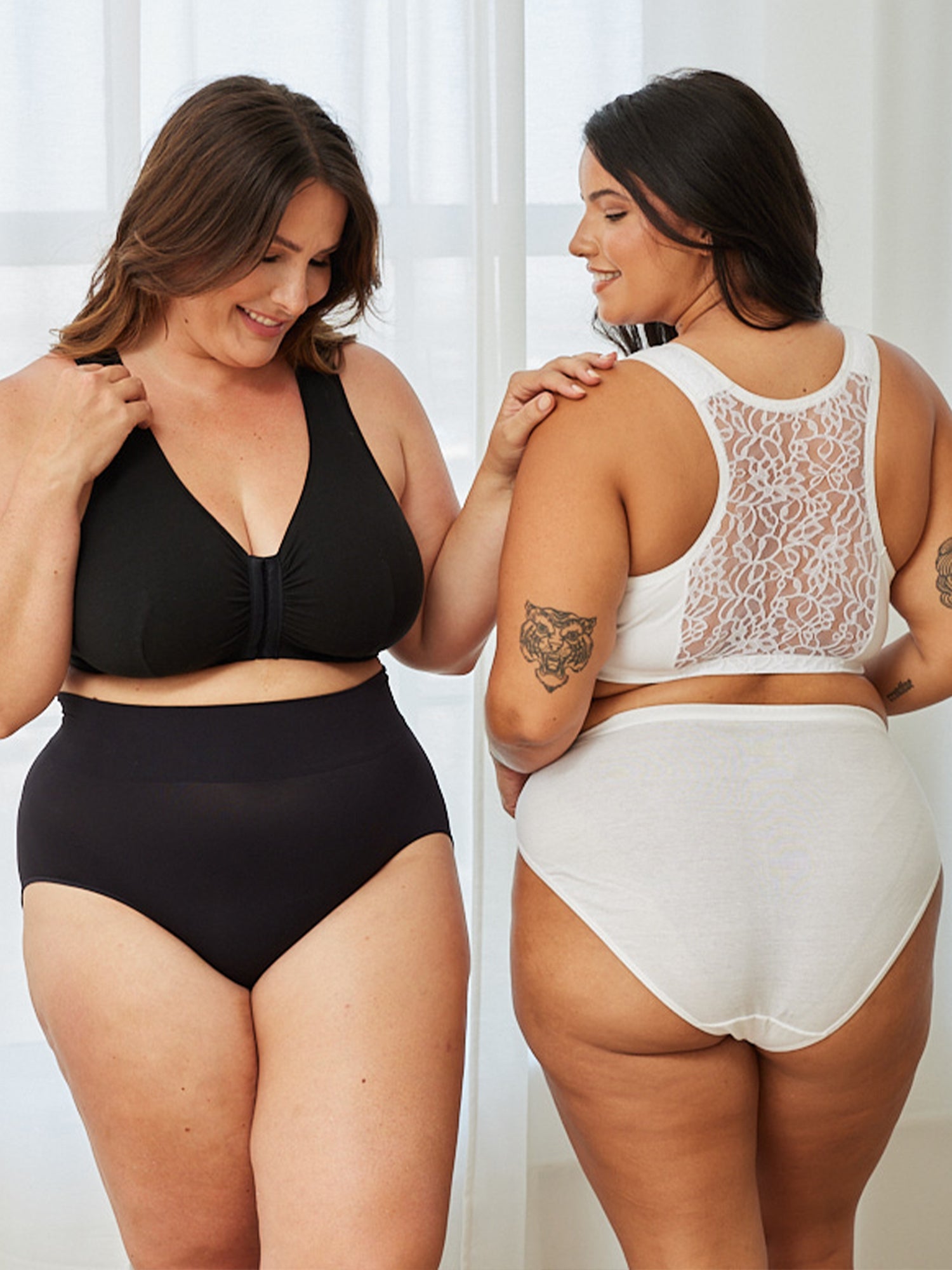 The Indy - Cotton Front-Closure Lace Racerback Bra - White,36AB