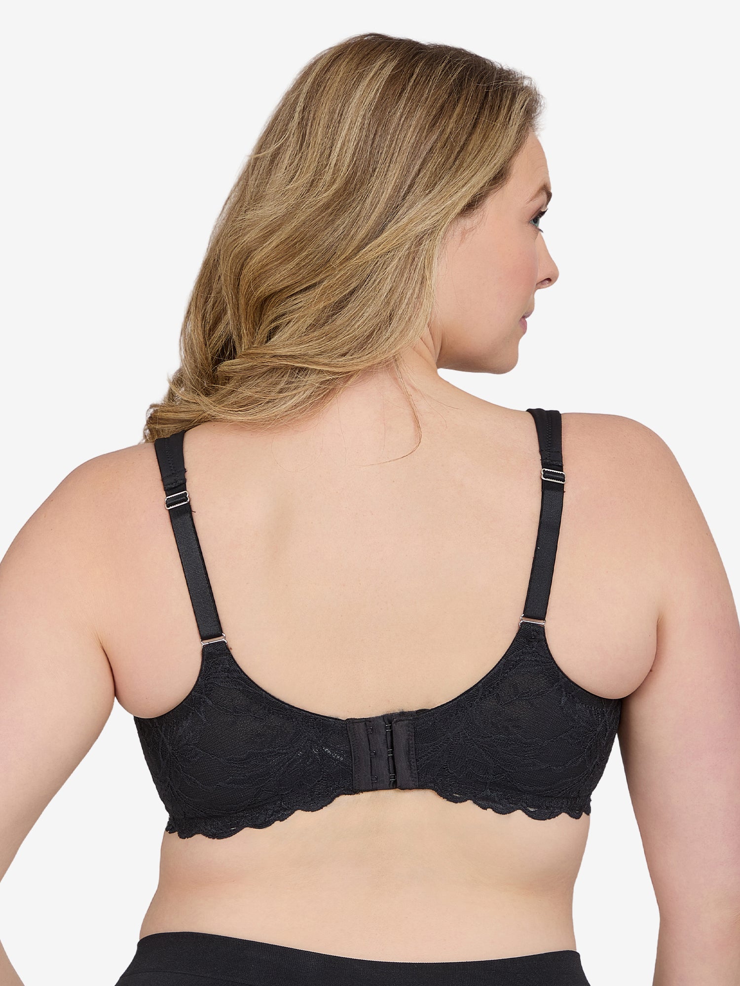 The Chloe - Lace Band Lightly Padded Underwire T-Shirt Bra - Black,38A