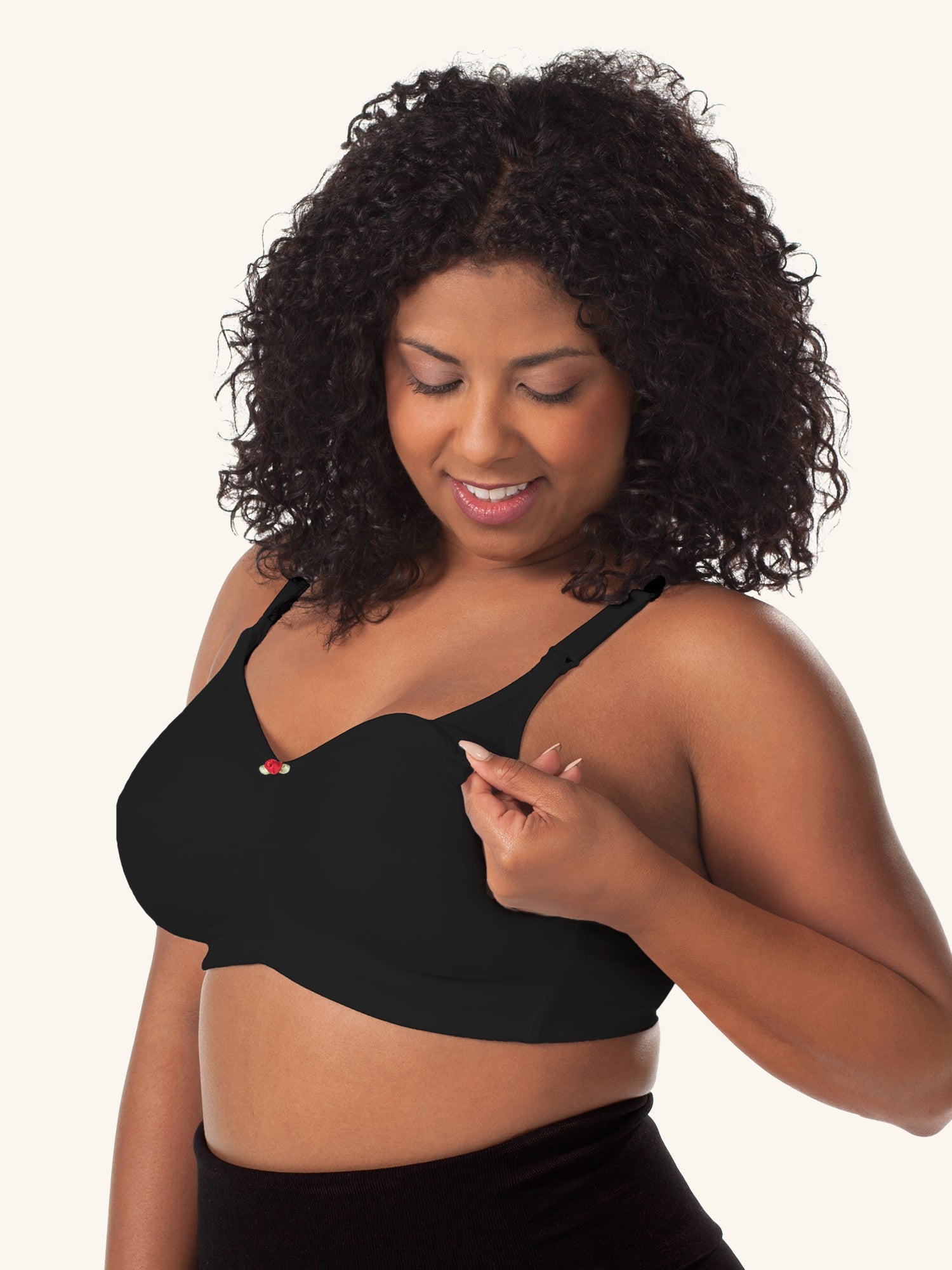 The Uma - Unpadded Cotton Wireless Nursing Bra 2-Pack - Black & Grey Stripe w/ Black 2PK,34B