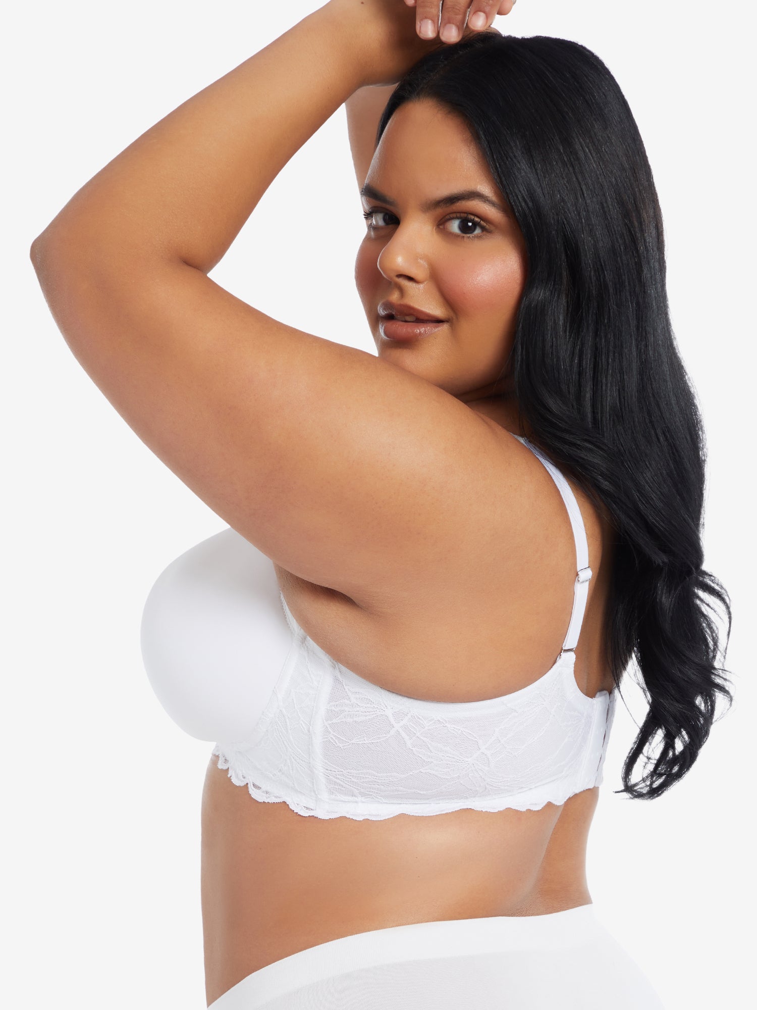 The Zoey - Lace Band Lightly Padded Wireless T-Shirt Bra - White,38A
