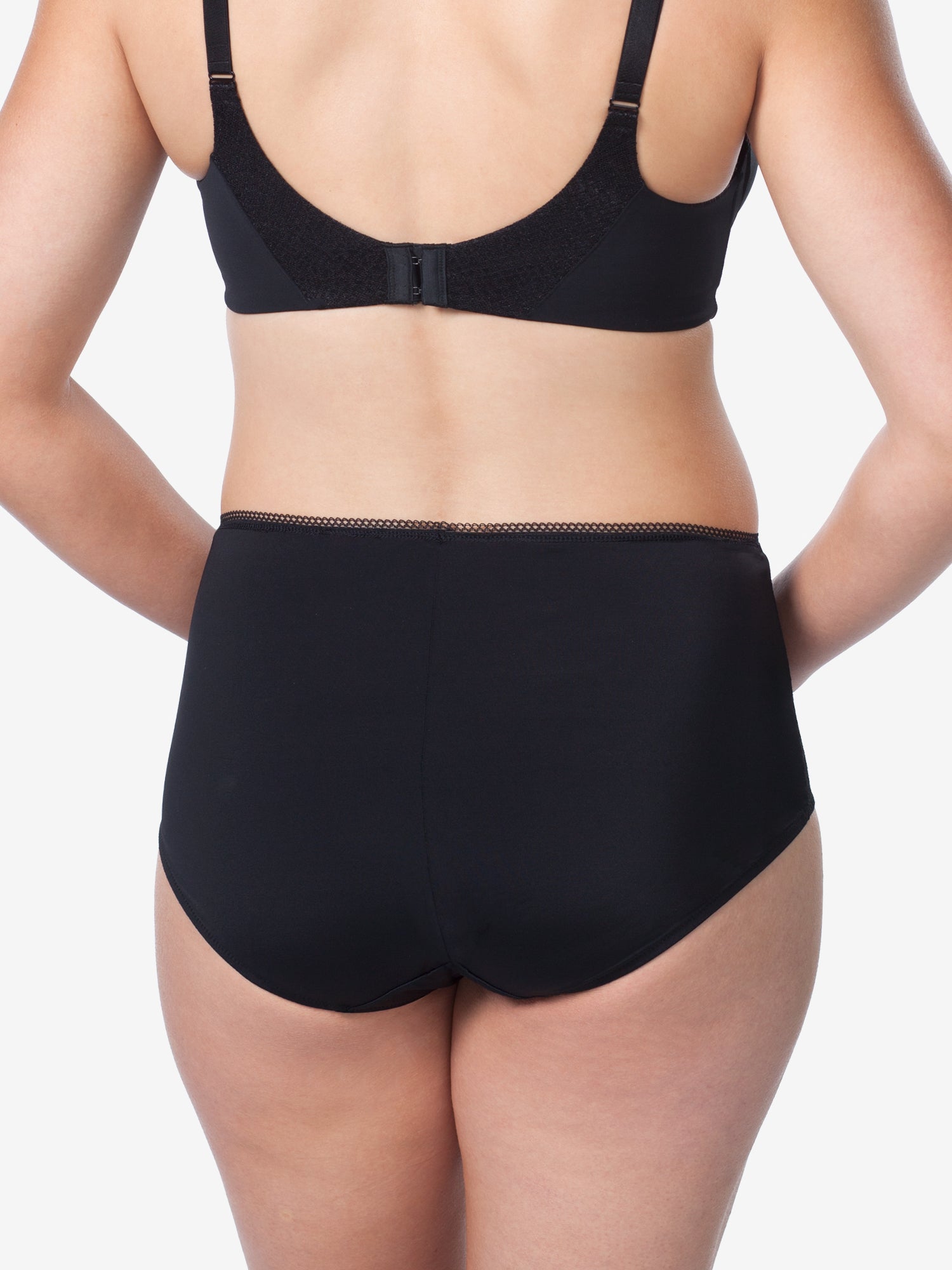 Back view of comfort fresh cooling panties in black
