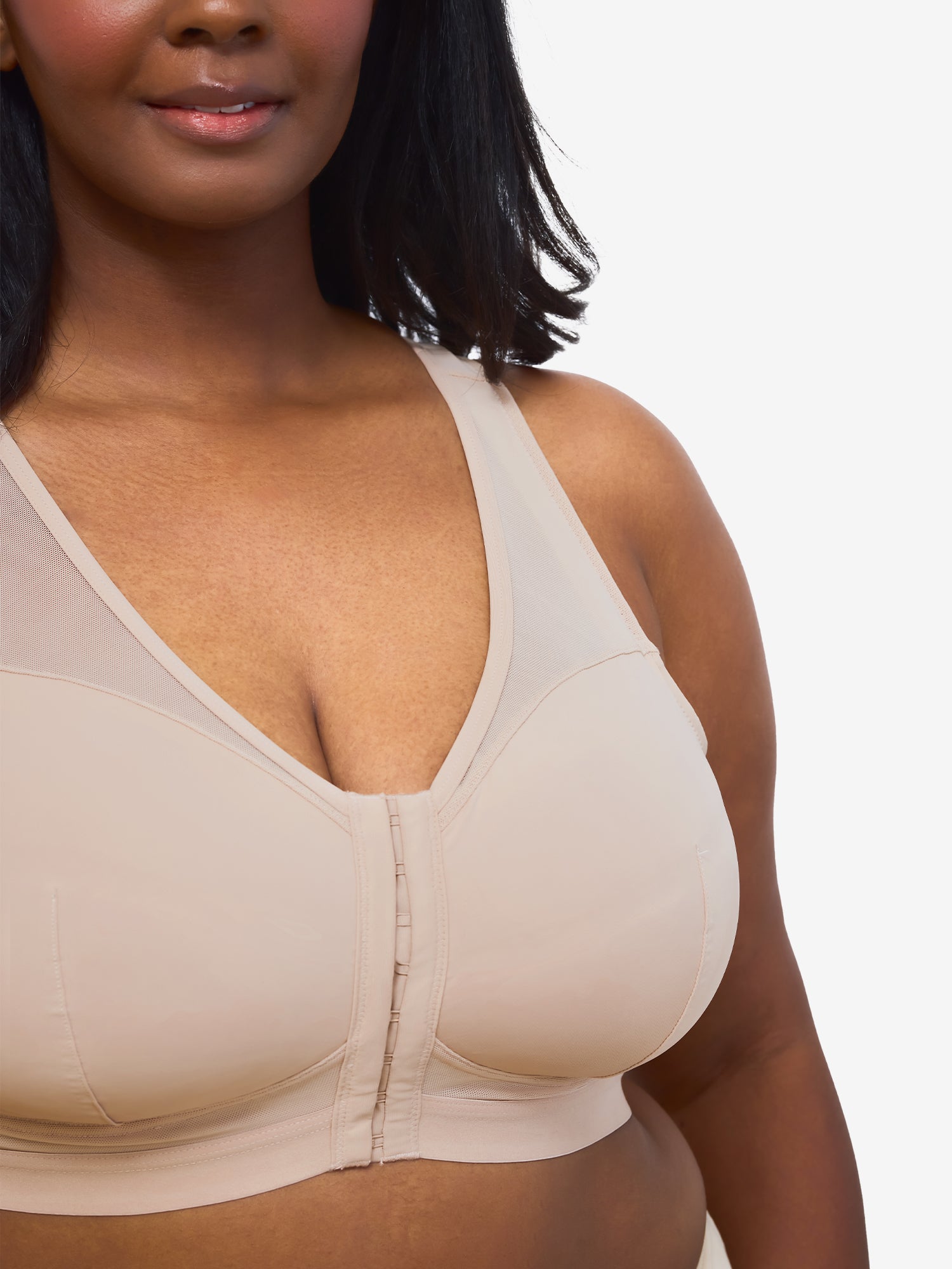 The Harper - Wireless Mesh Front-Closure Bra - Sand,36AB