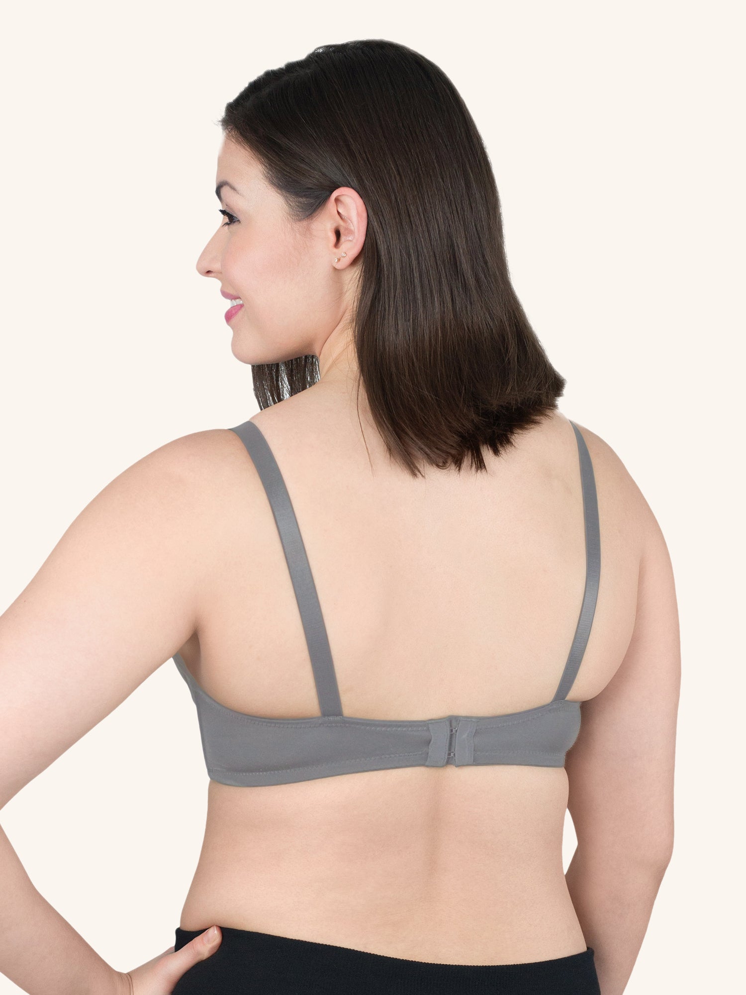 Loving Moments Full Coverage T-Shirt Nursing Bra - Storm Front Grey,34B