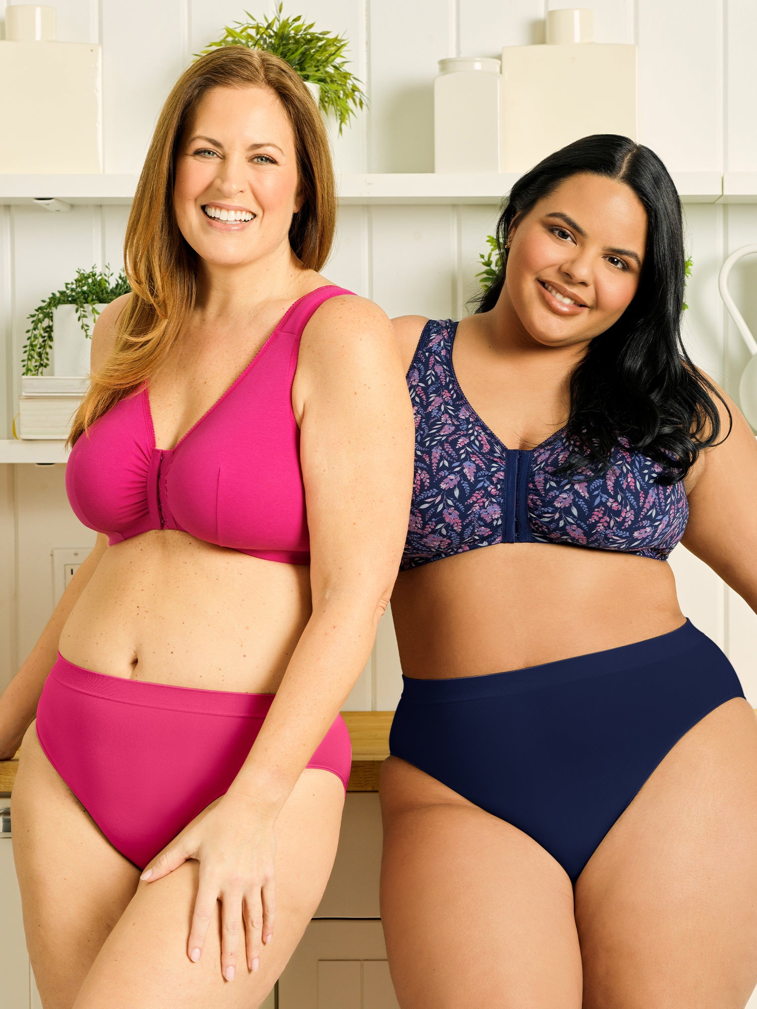 The Meryl - Cotton Front-Closure Comfort & Sleep Bra - Floral EclipsePrint,36AB