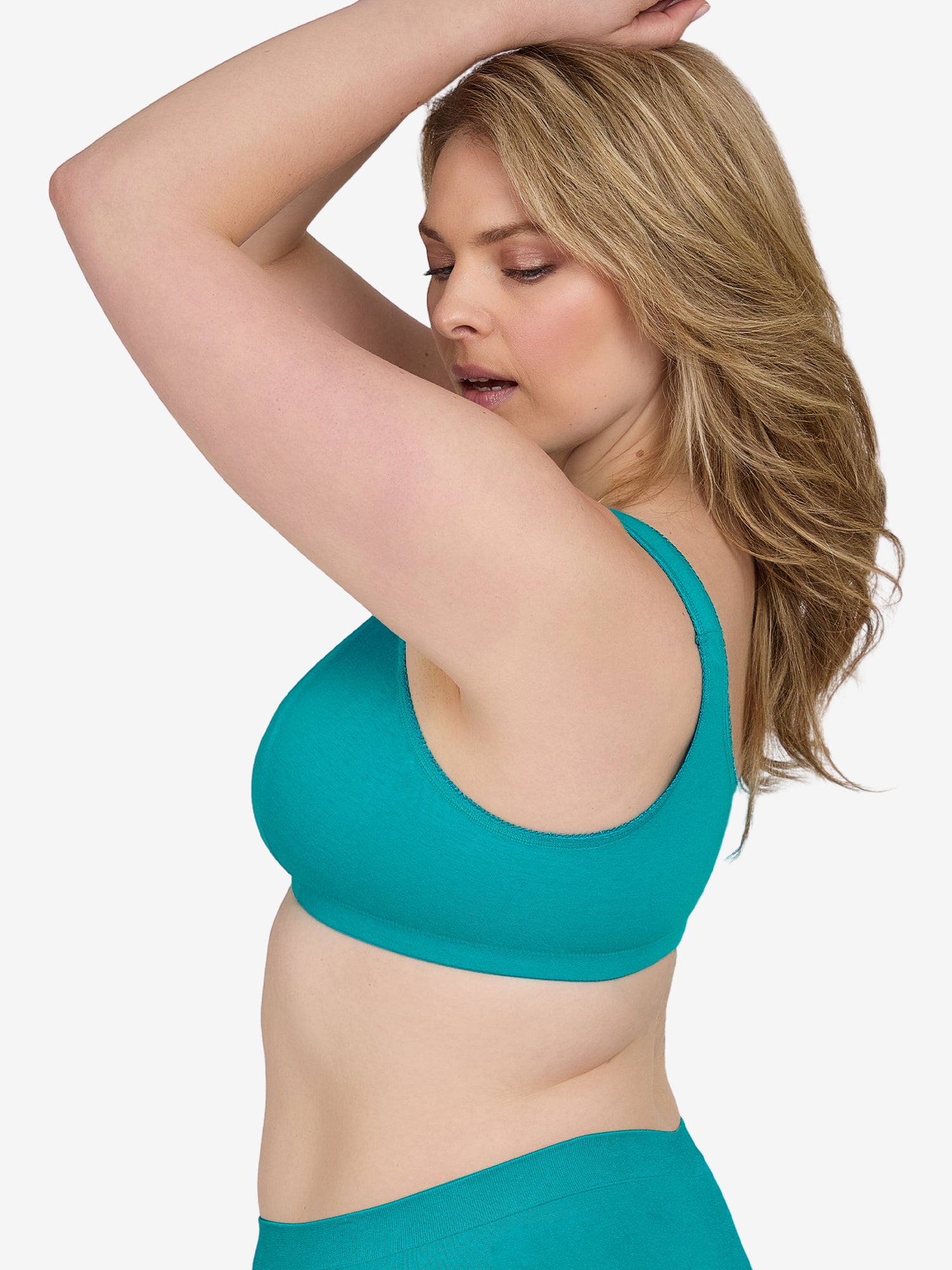 The Meryl - Cotton Front-Closure Comfort & Sleep Bra - Capri Breeze,36AB