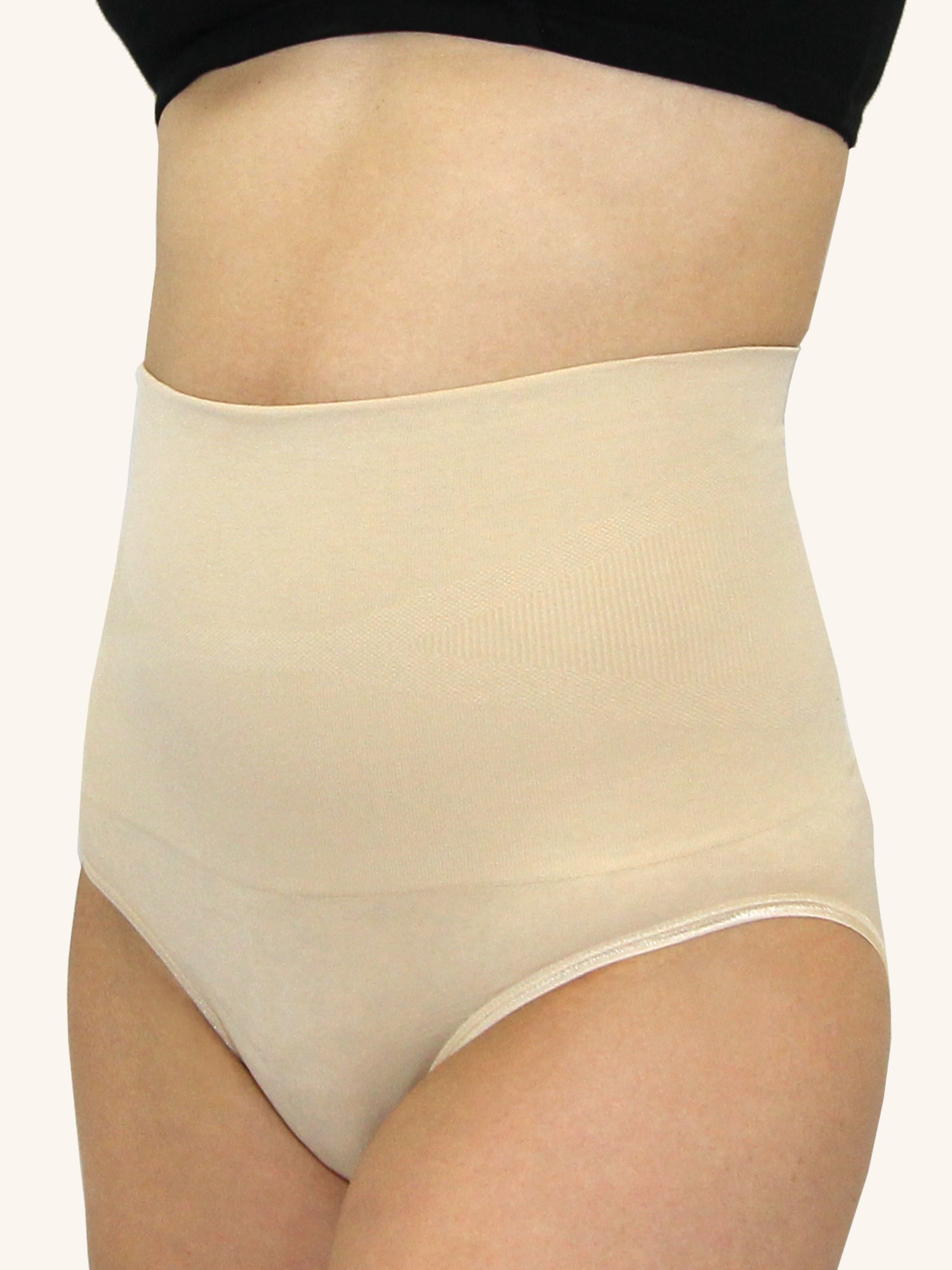 Front view of postpartum shapewear brief in naturally nude
