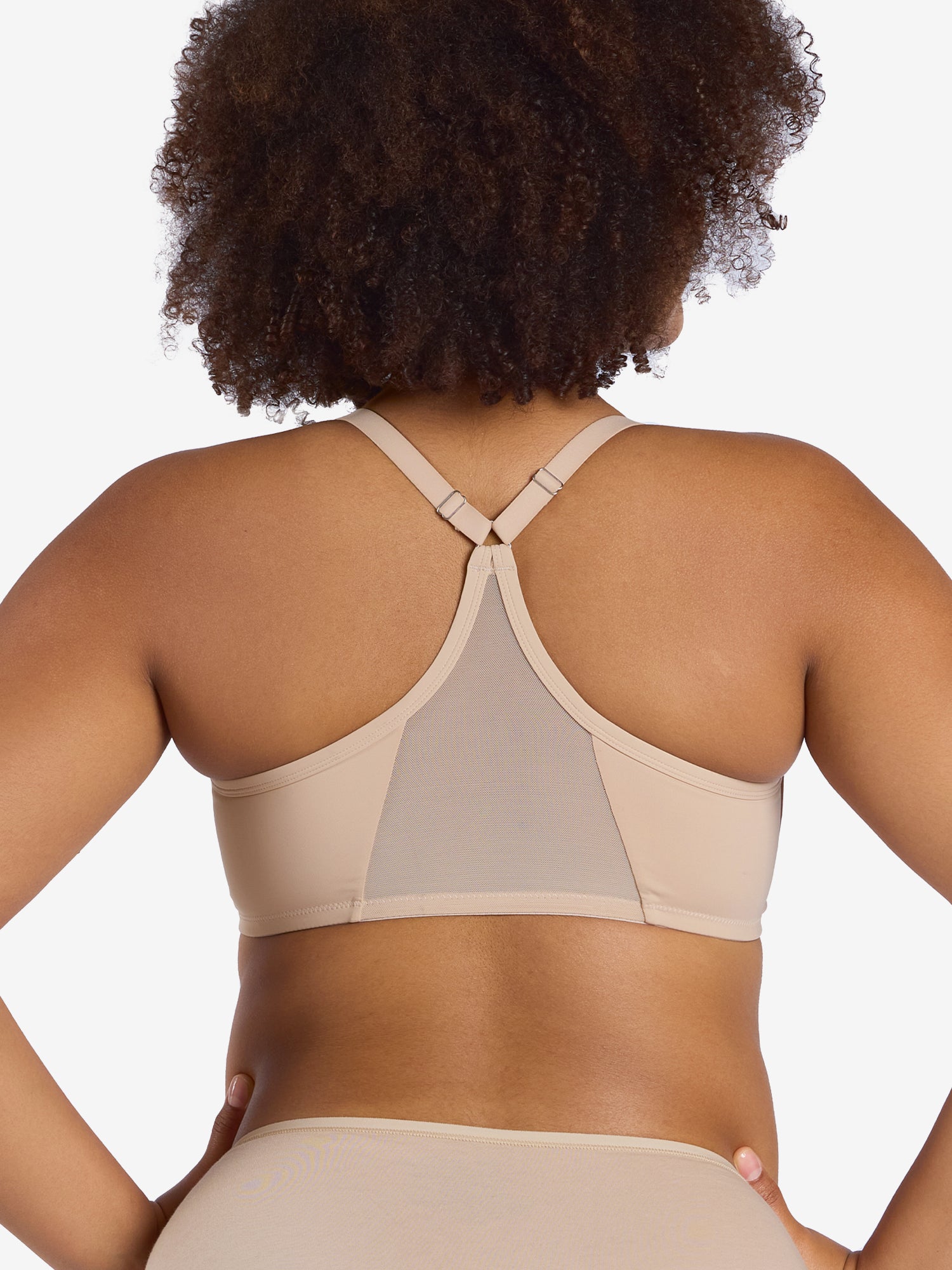 The Luna - Lightly Padded Front-Closure Racerback T-Shirt Bra - Sand,38B